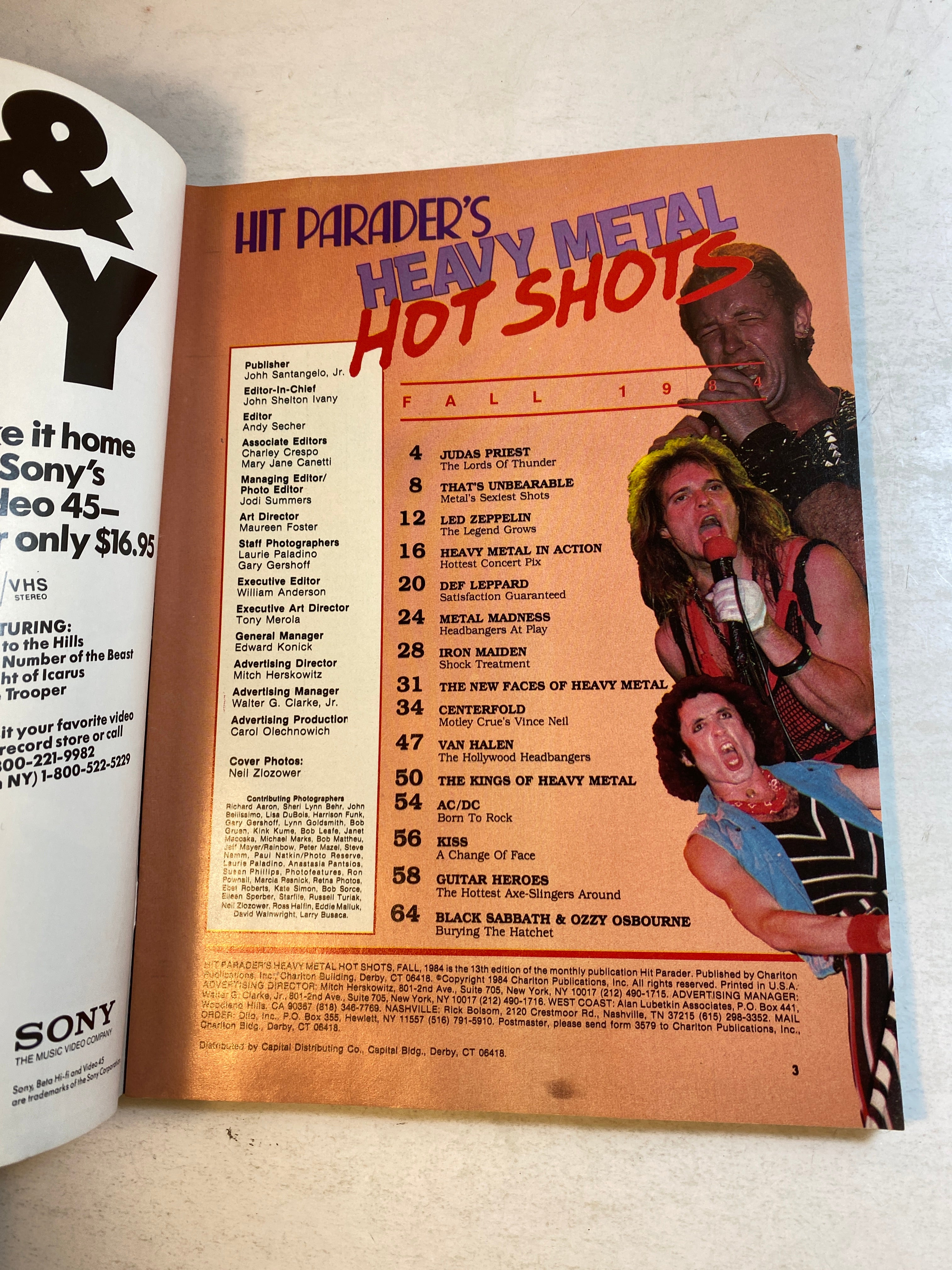 Hit Parader Heavy Metal Hot Shots Magazine Fall 1984