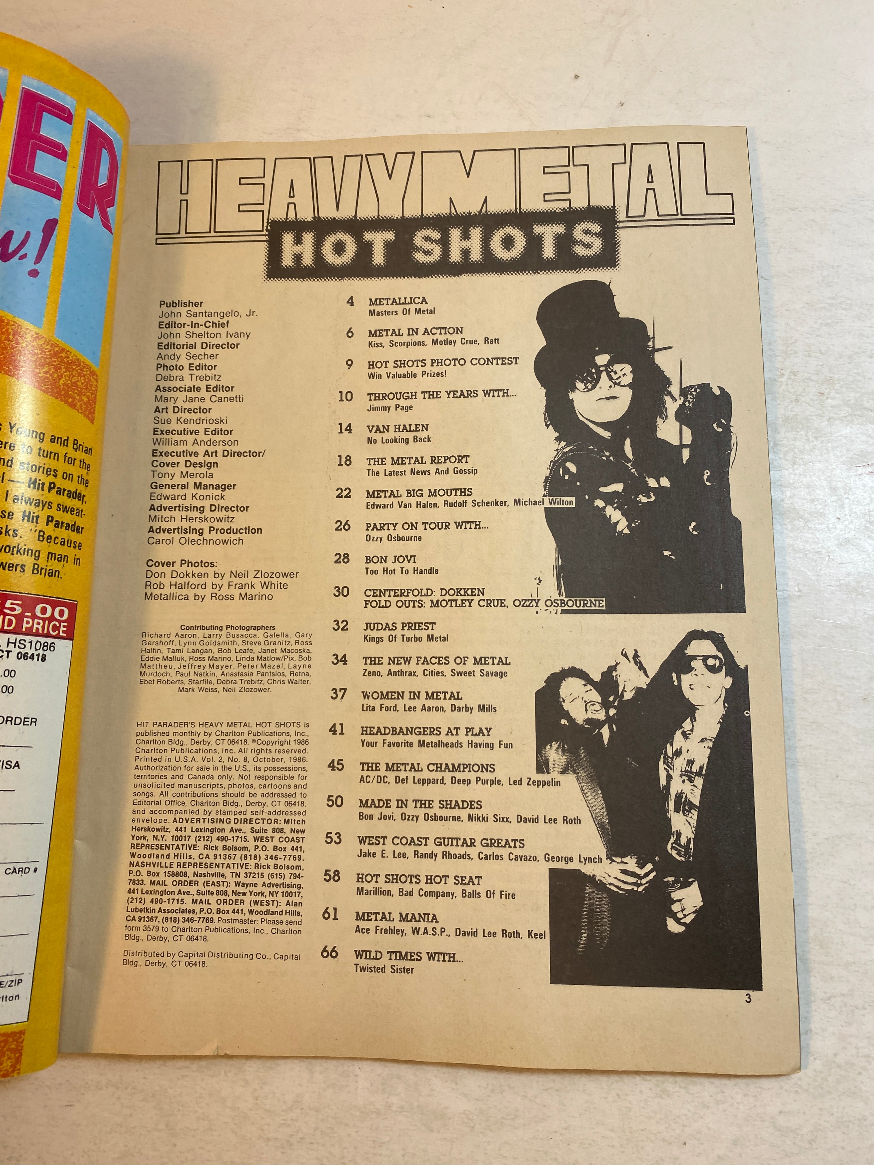 Hit Parader Heavy Metal Hot Shots Magazine October 1986 Metallica