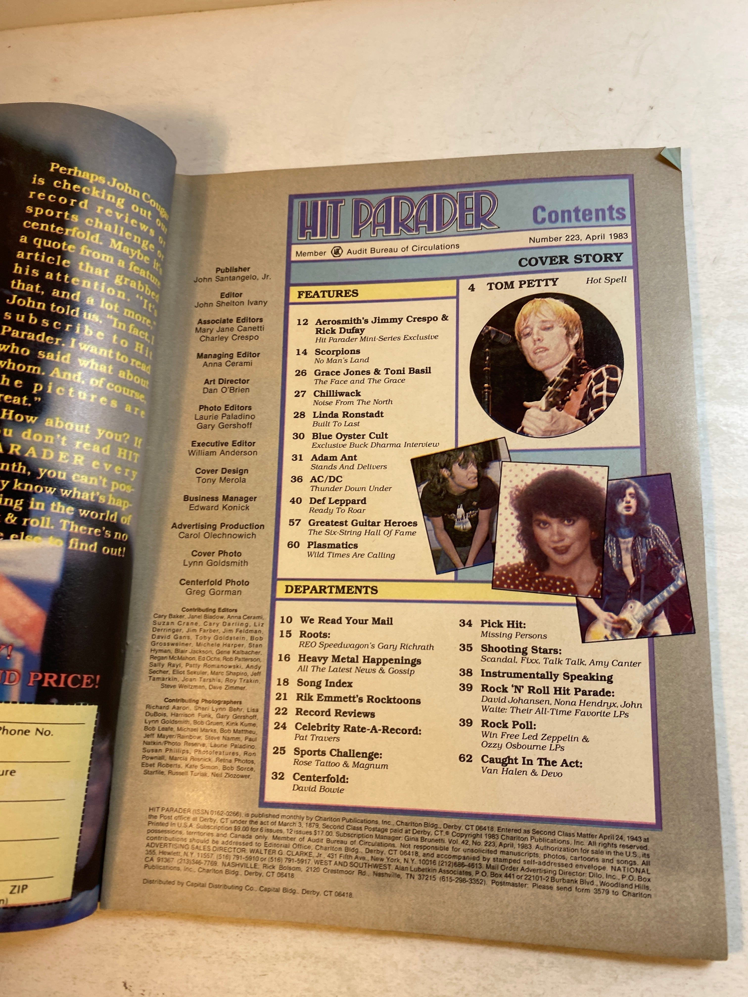 Hit Parader Magazine April 1983 Tom Petty
