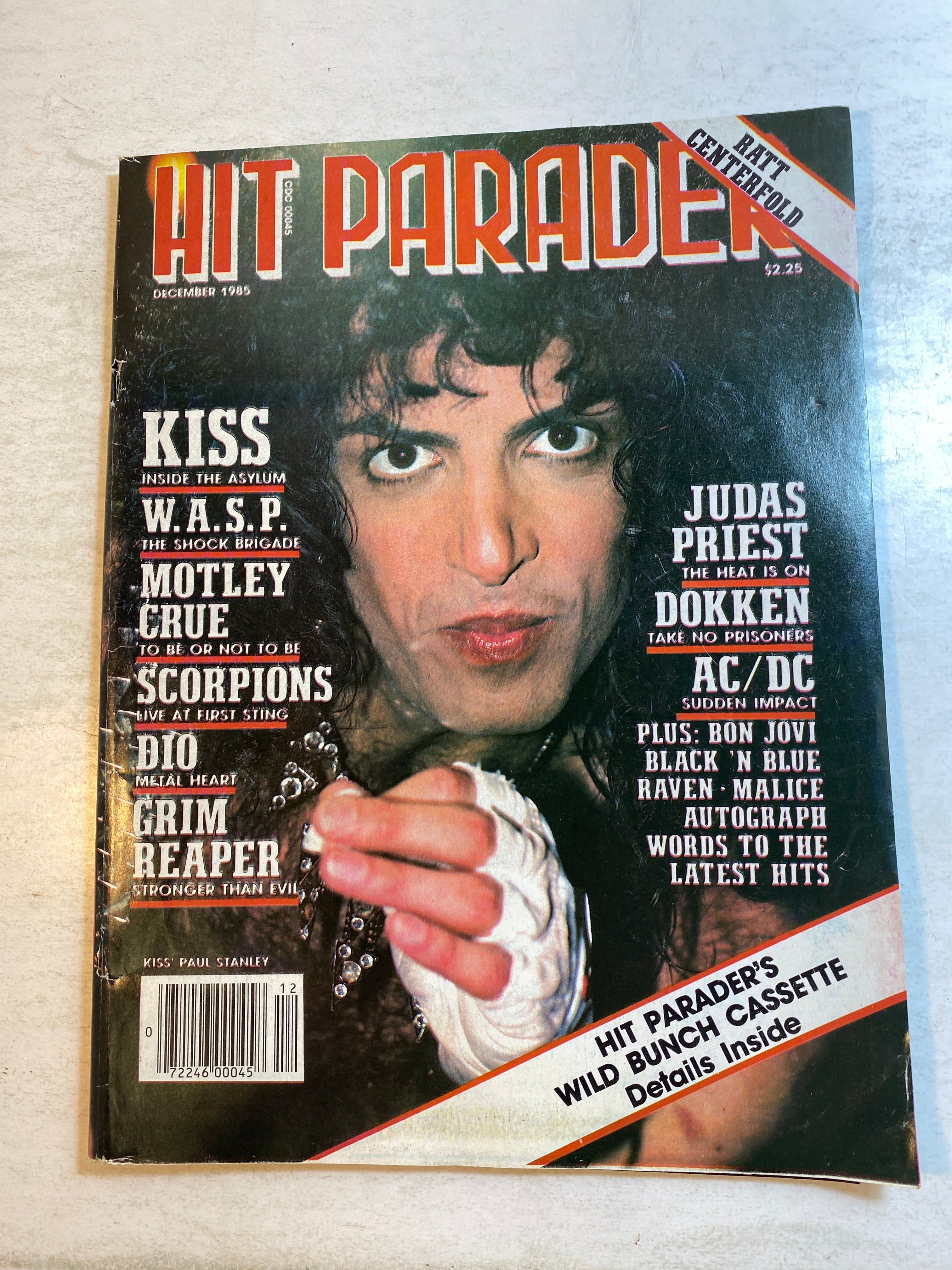 Hit Parader Magazine December 1985 Paul Stanley Kiss