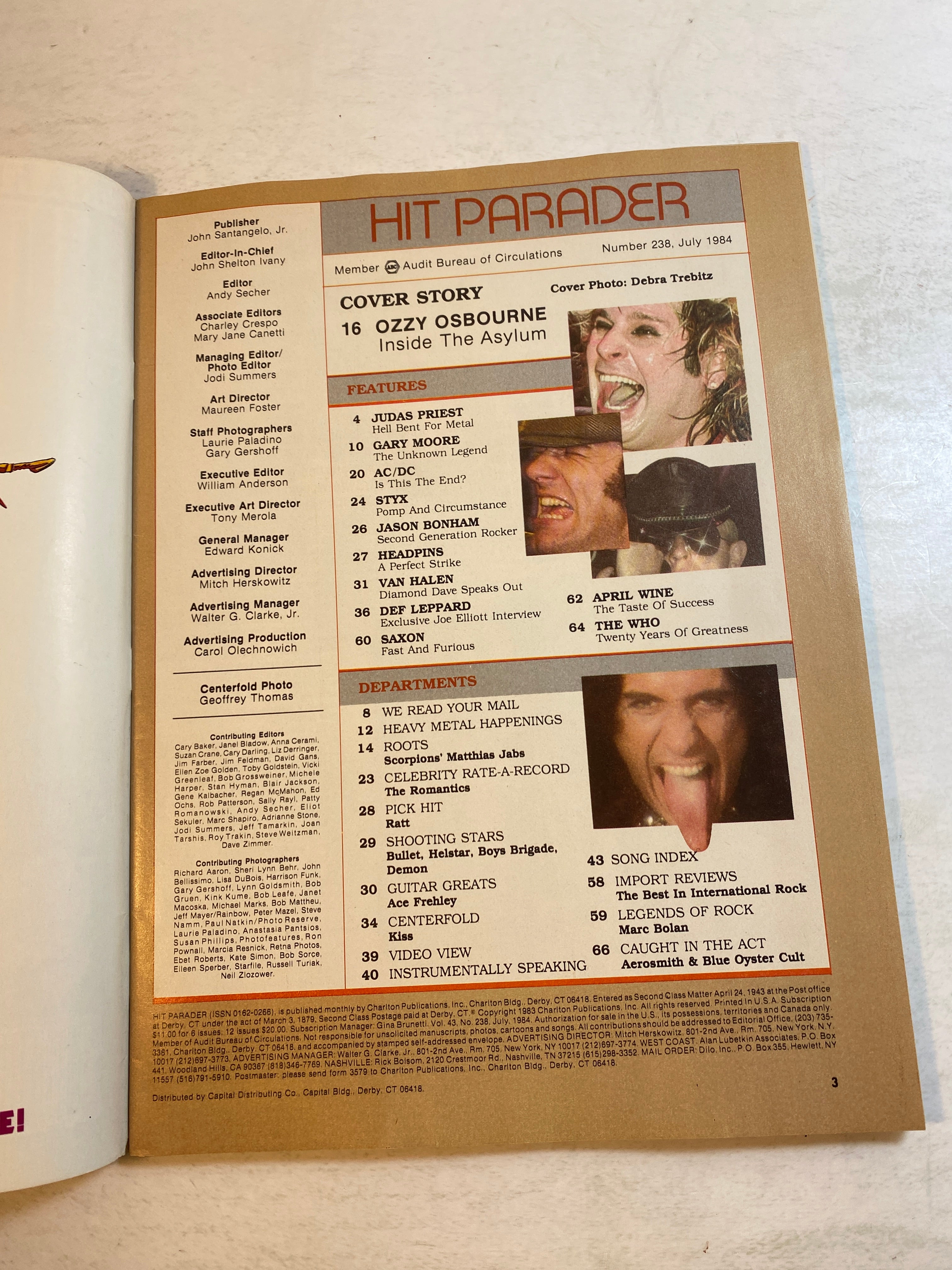 Hit Parader Magazine July 1984 Ozzy Osbourne