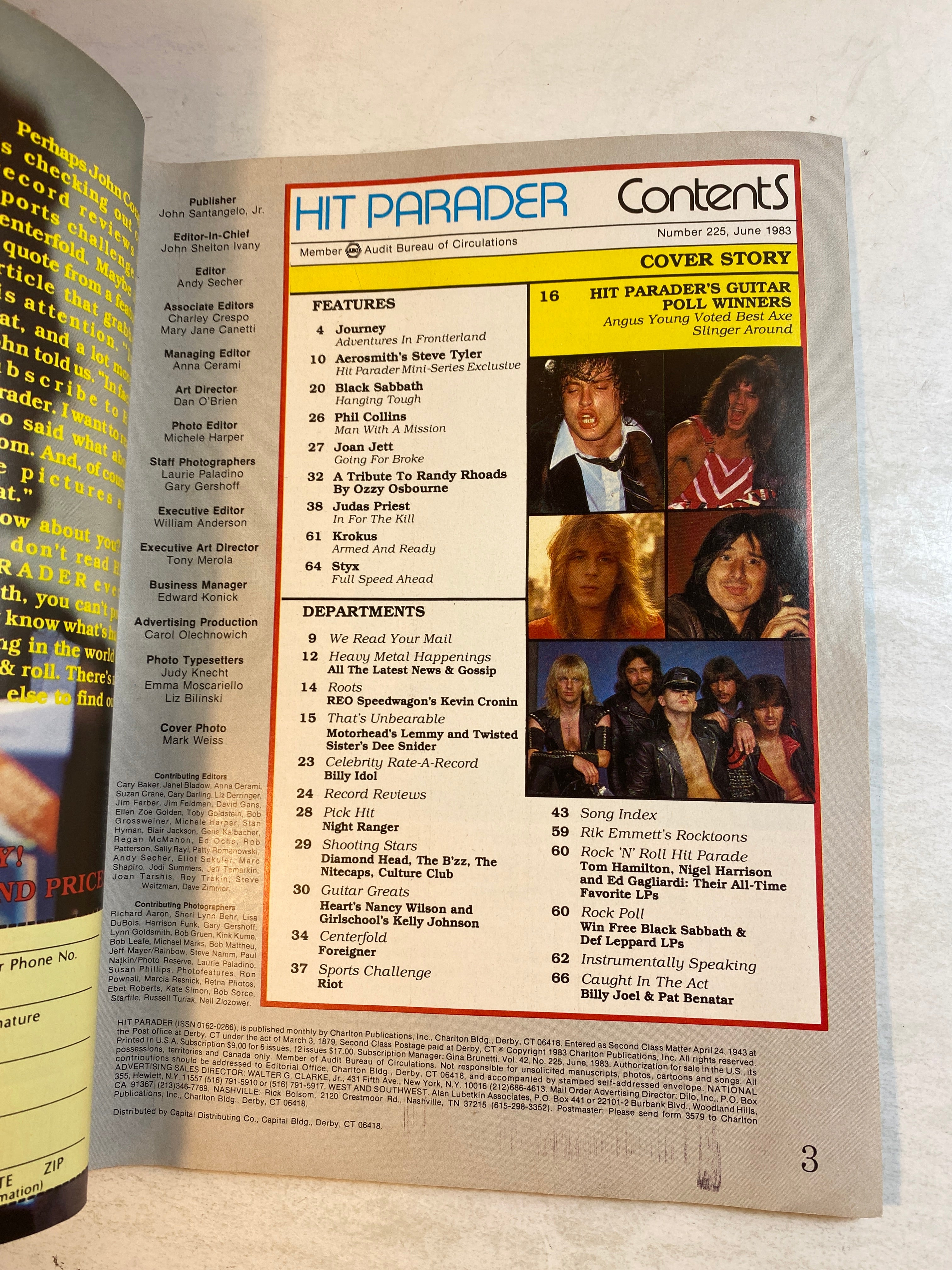 Hit Parader Magazine June 1983 Angus Young AC/DC