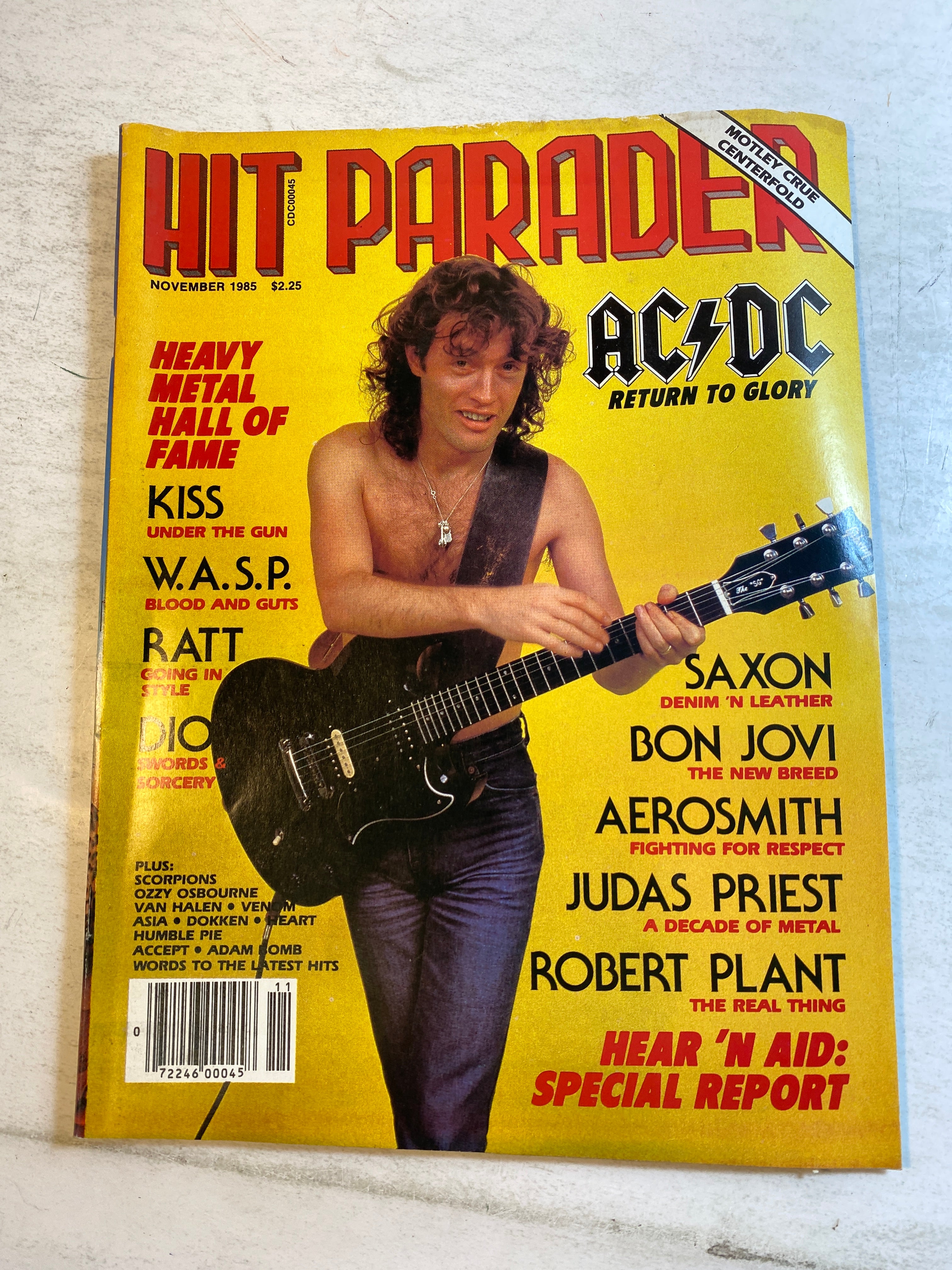 Hit Parader Magazine November 1985 AC/DC