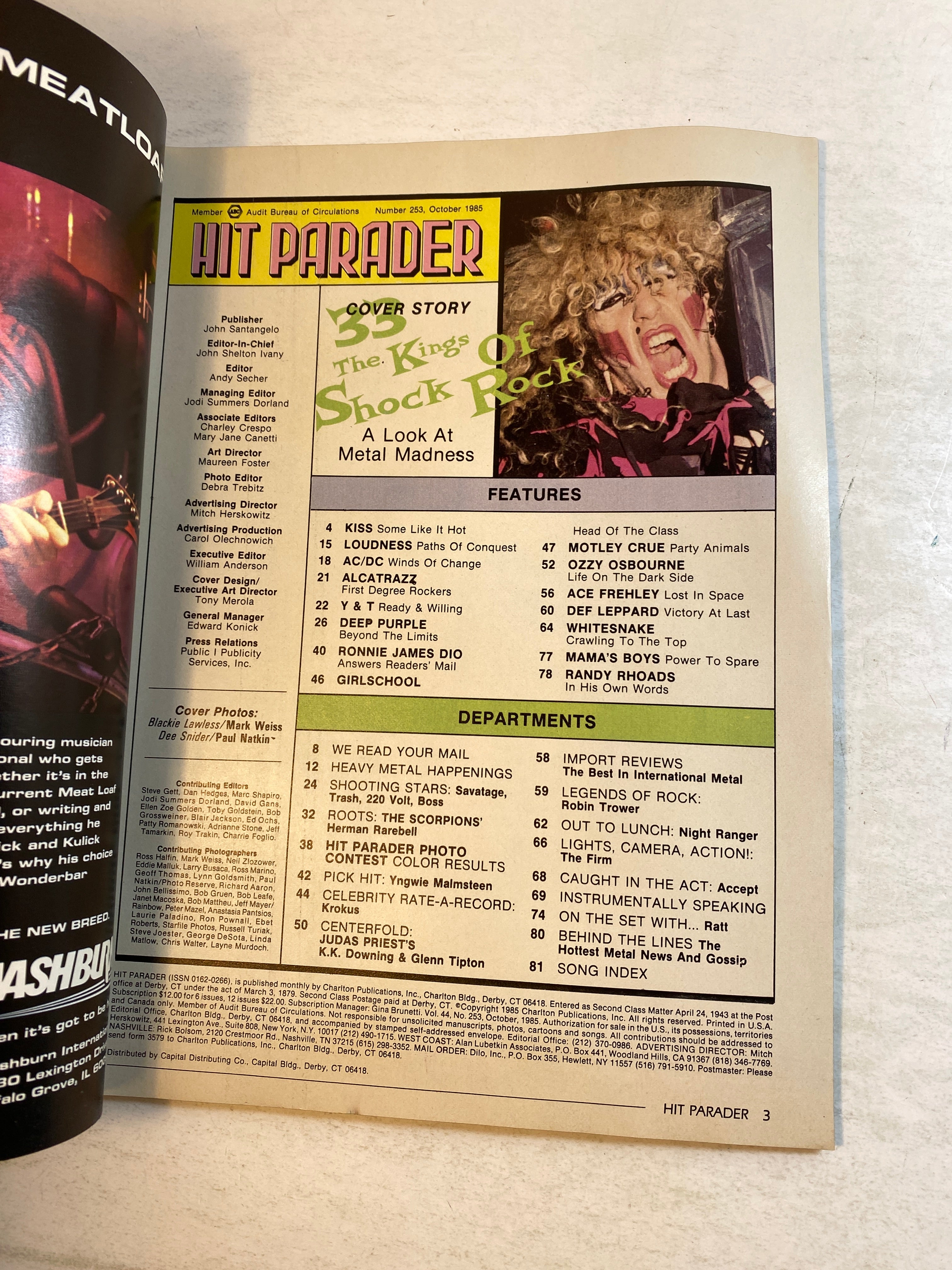 Hit Parader Magazine October 1985 WASP Twisted Sister