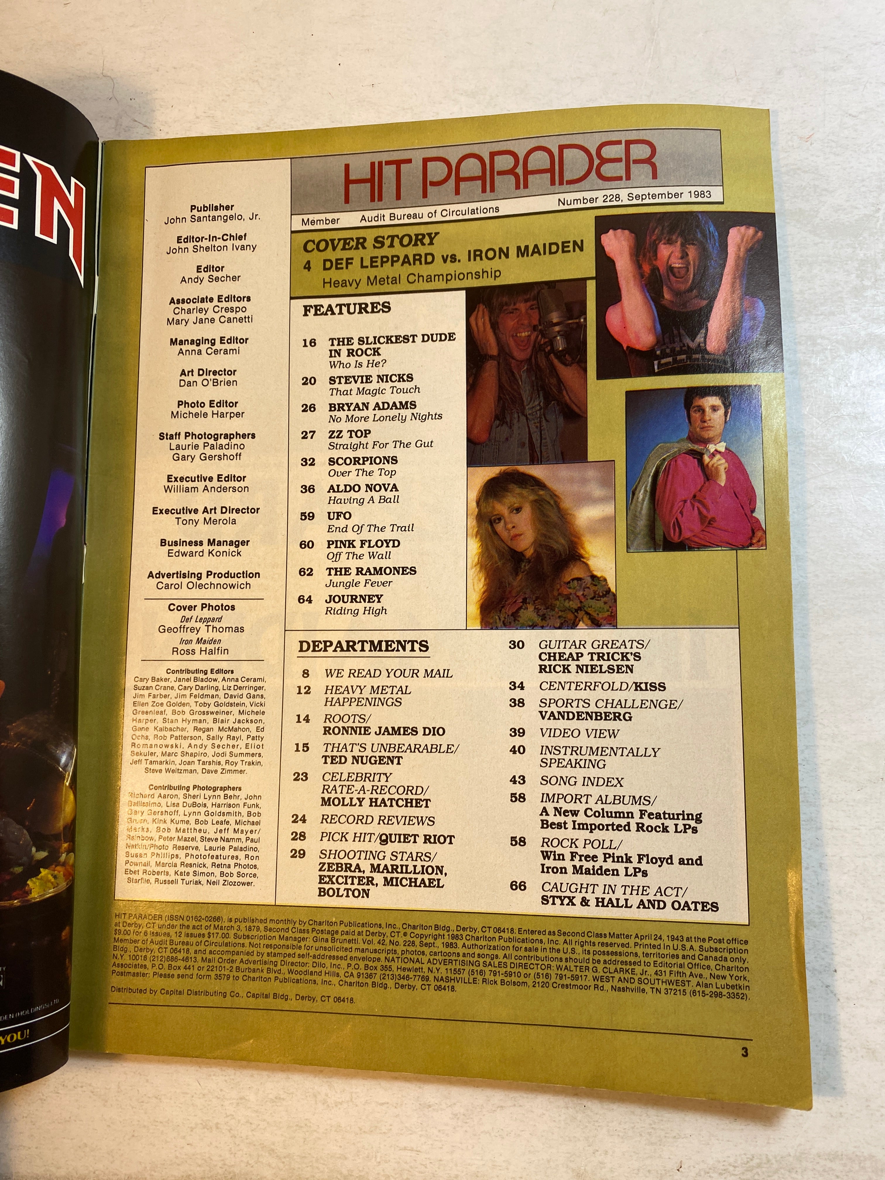 Hit Parader Magazine September 1983 Def Leppard Iron Maiden