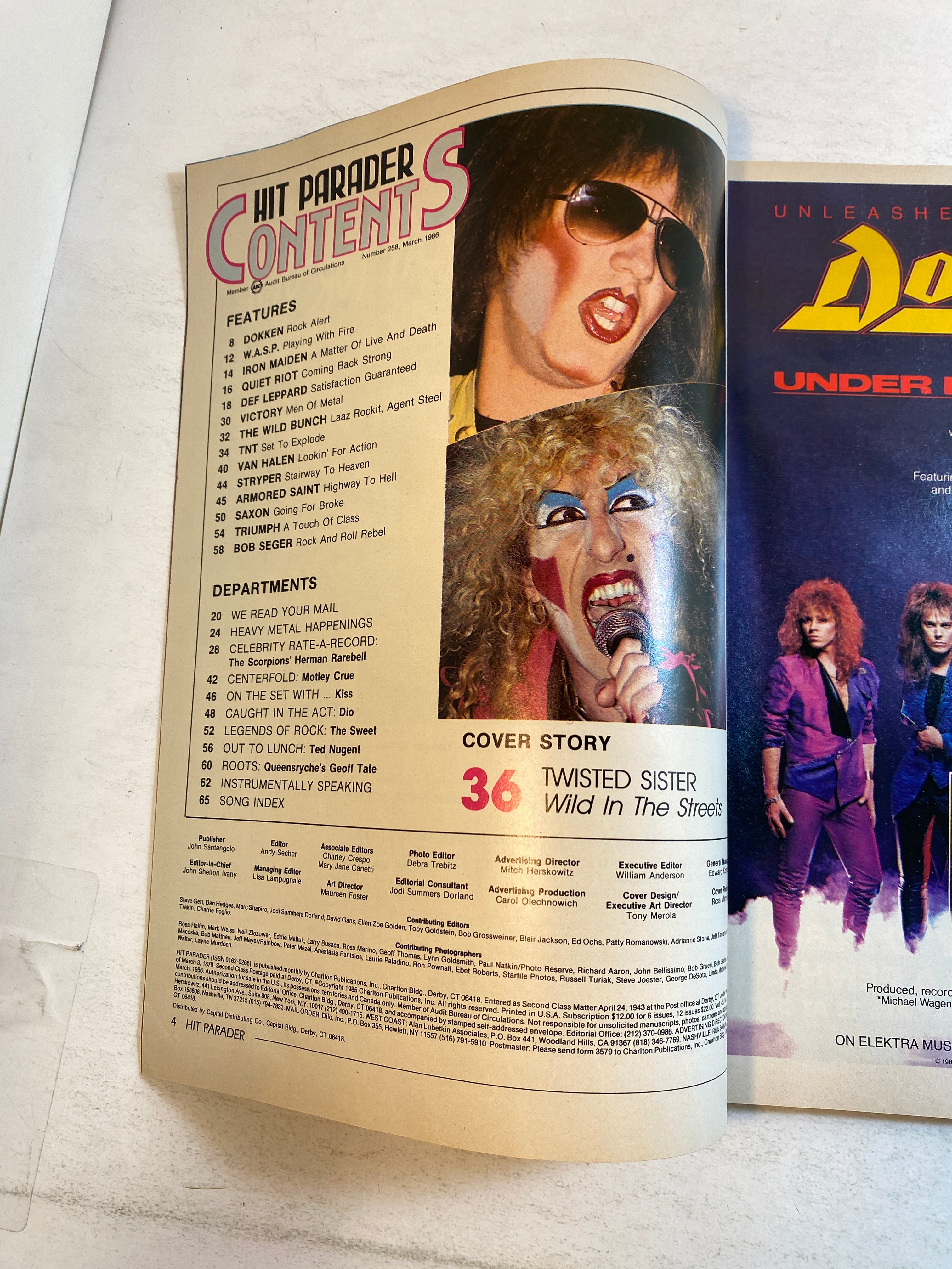 Hit Parader March 1986 Dee Snyder Twisted Sister
