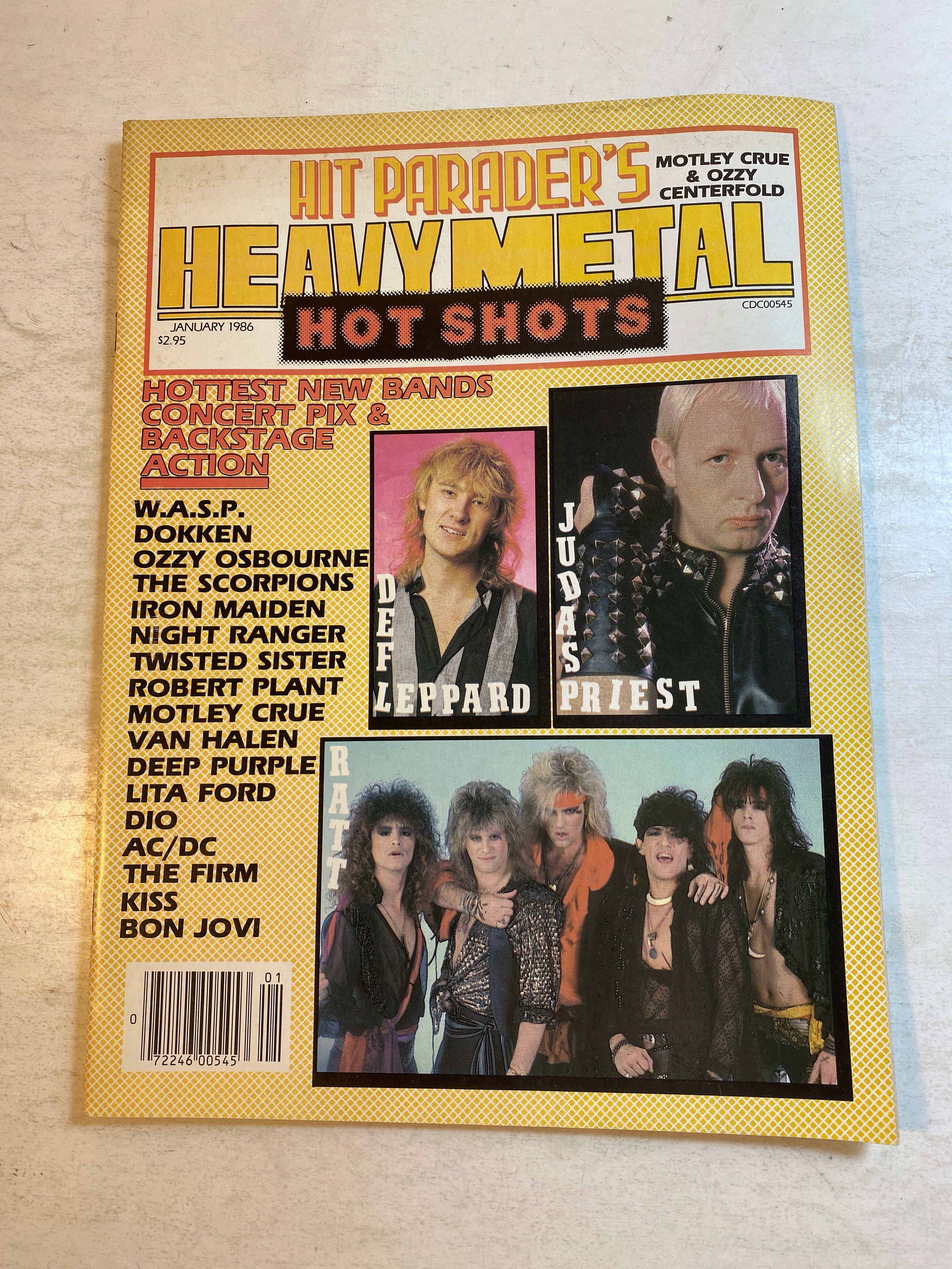 Hit Parader's Heavy Metal Hot Shots January 1986 Def Leppard Judas Priest Ratt