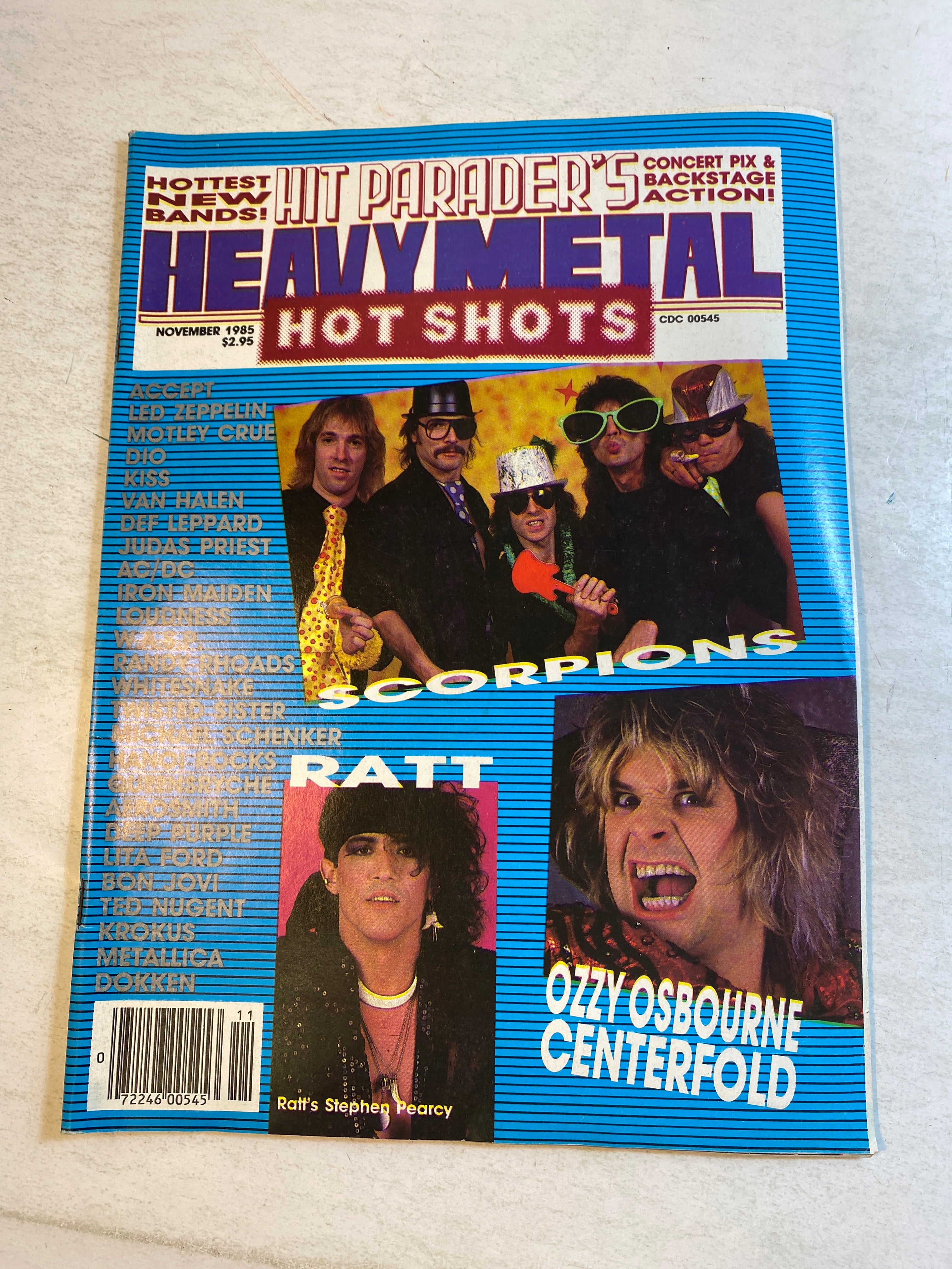 Hit Parader's Heavy Metal Hot Shots November 1985 Scorpions Ratt Ozzy