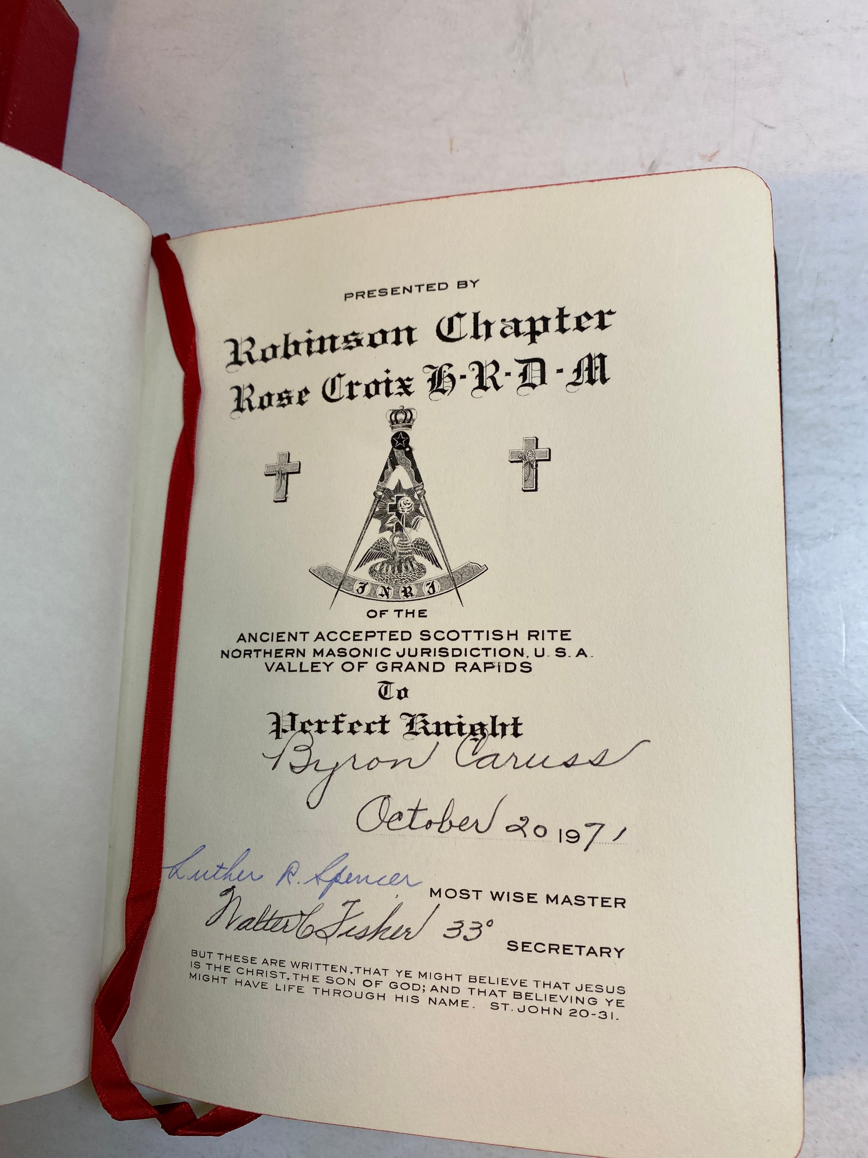 Holman Bibles Freemason New Testament 1971