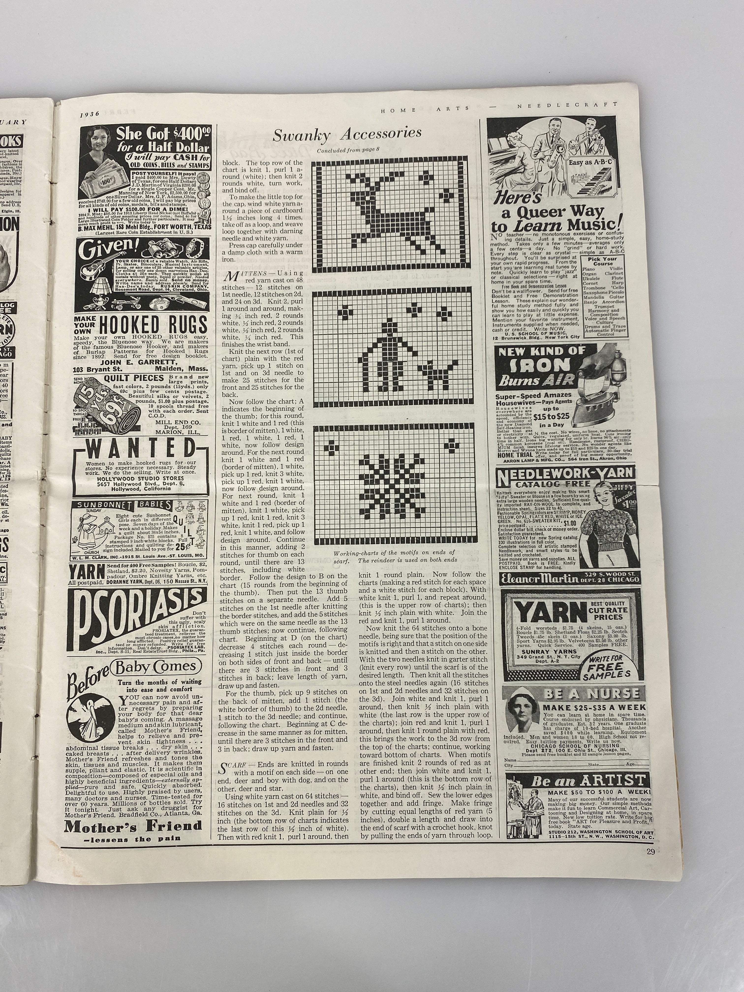 Home Arts Needlecraft February 1936 Vintage Periodical