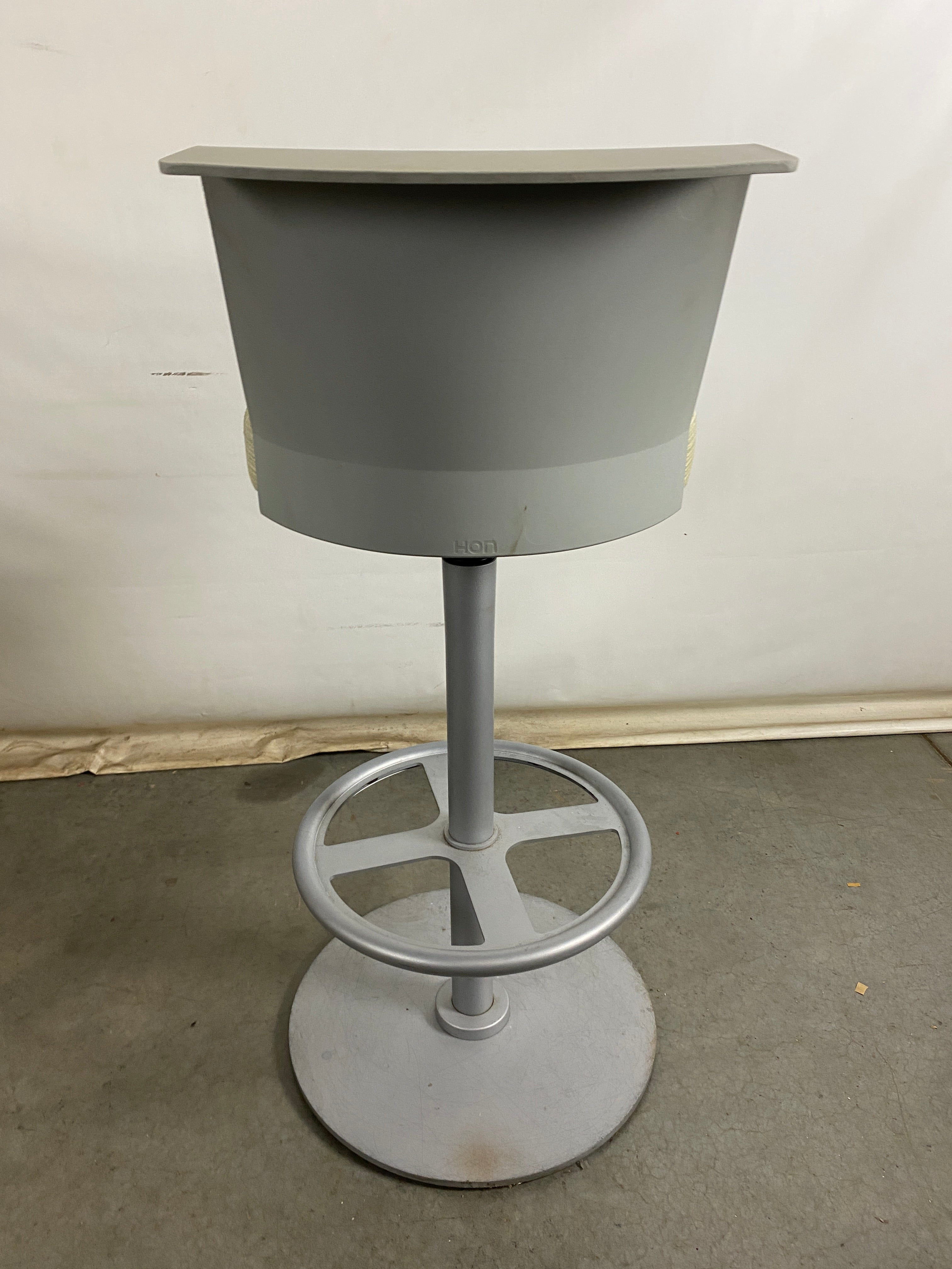 Hon Grey Stool with Light Grey Upholstery
