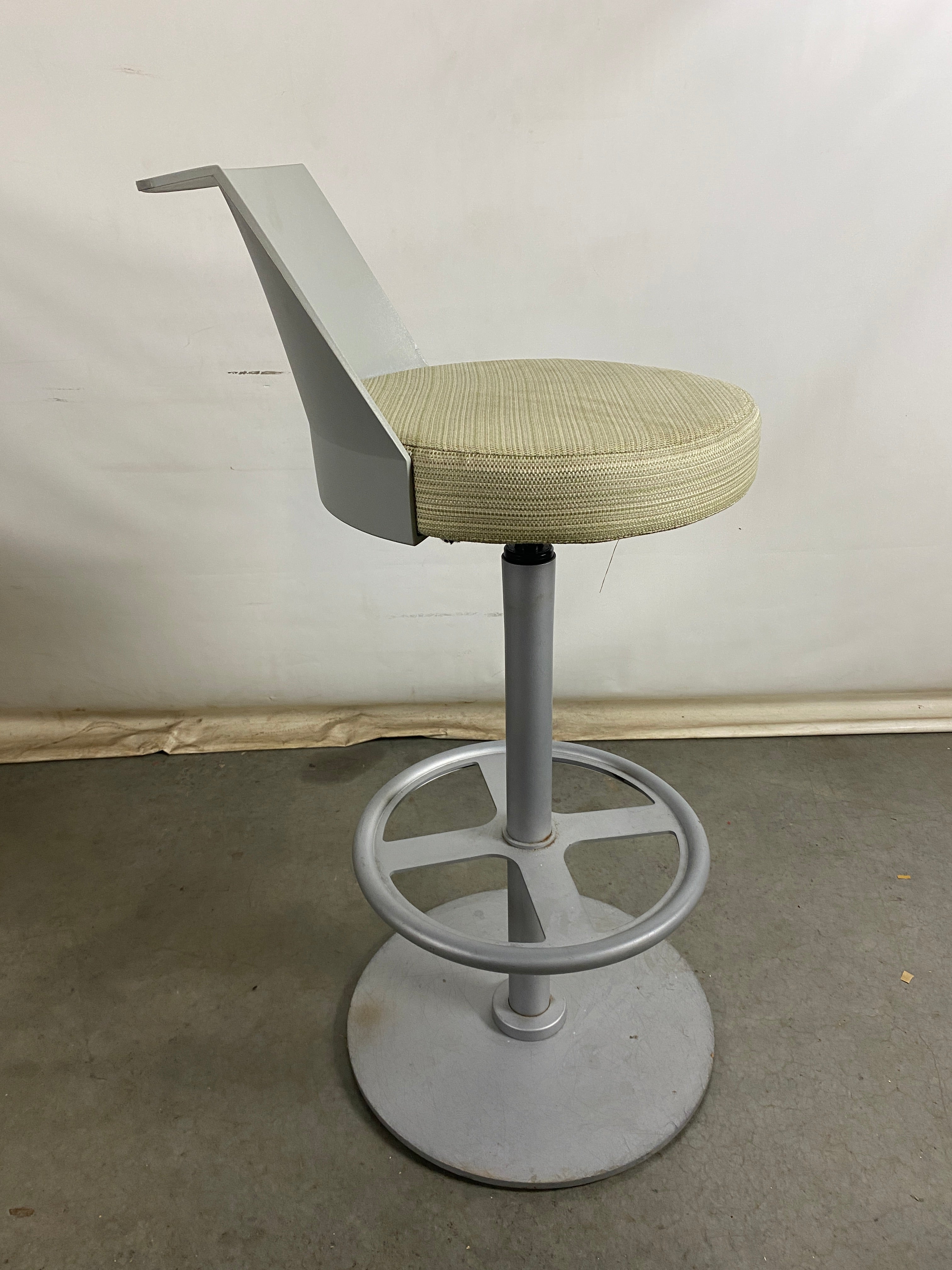 Hon Grey Stool with Light Grey Upholstery