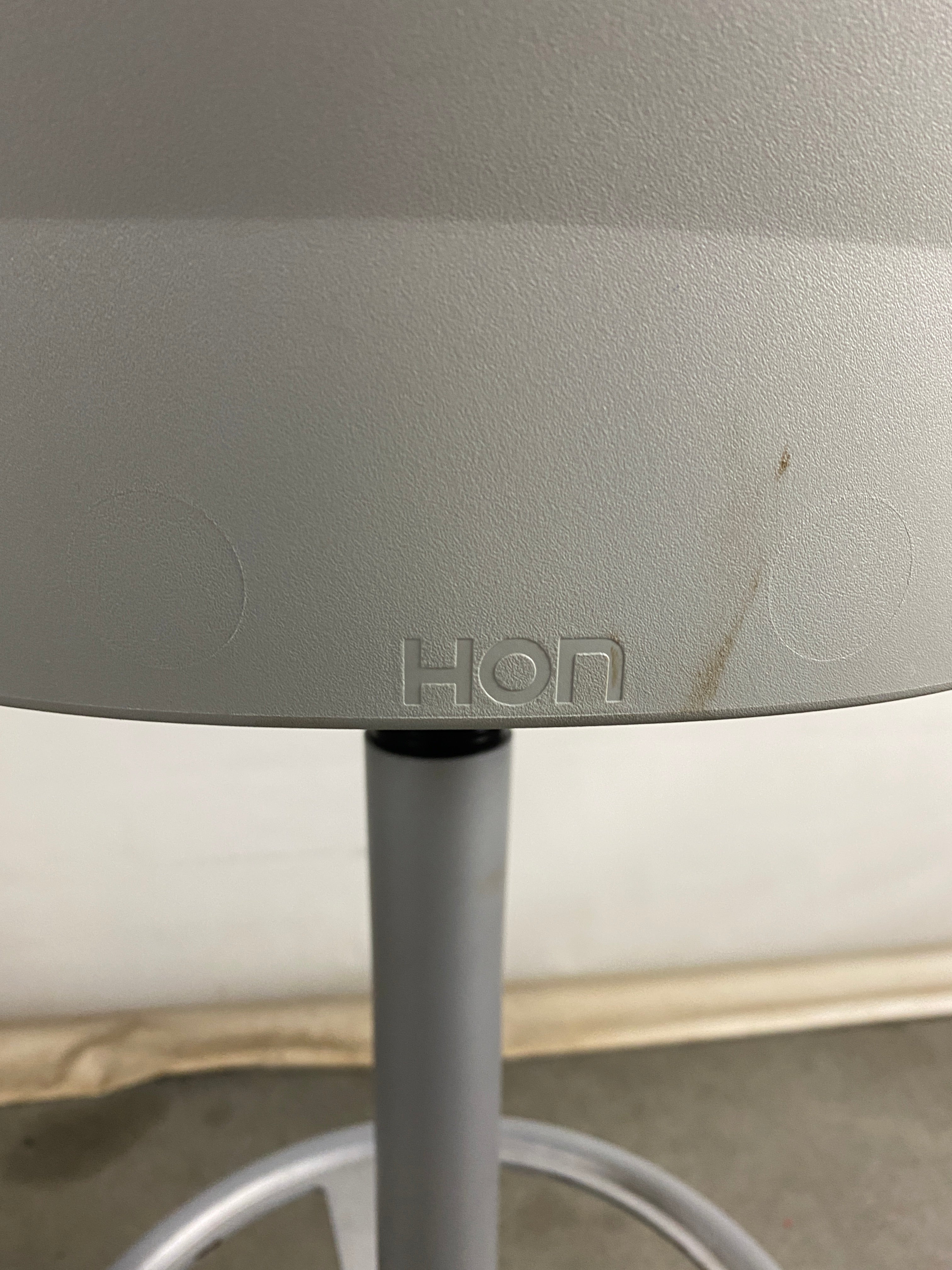 Hon Grey Stool with Light Grey Upholstery