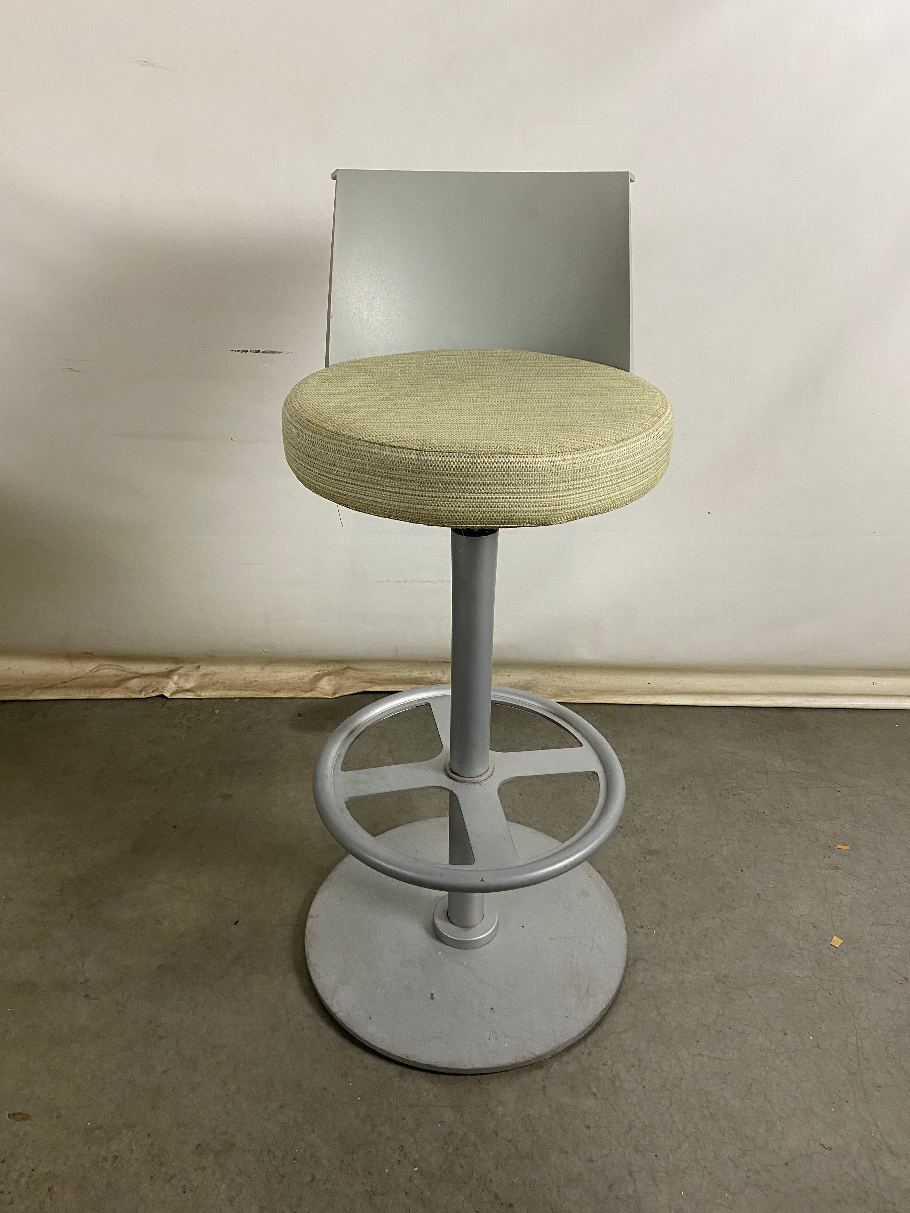Hon Grey Stool with Light Grey Upholstery