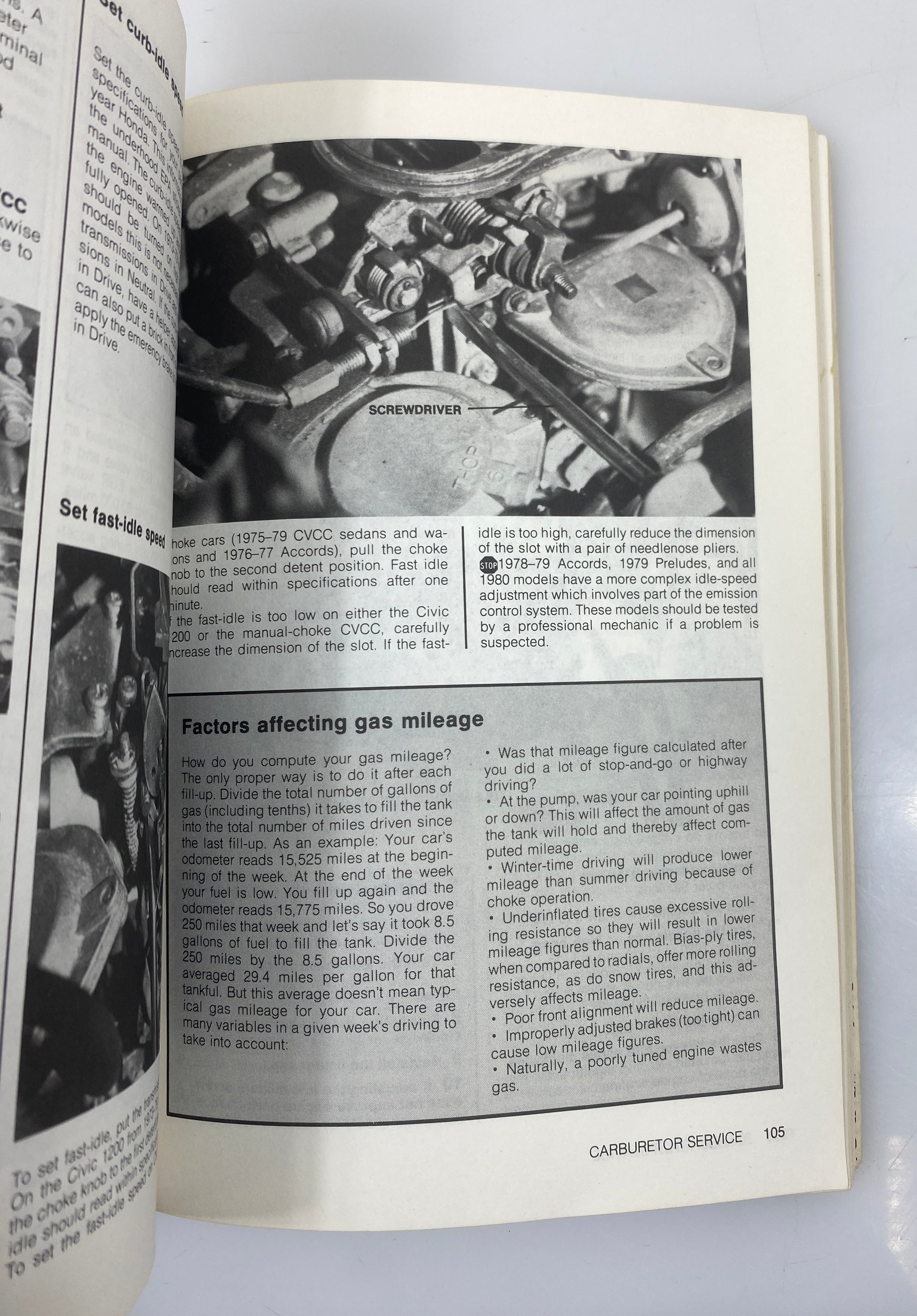 Honda Car Care Guide 1980 SC