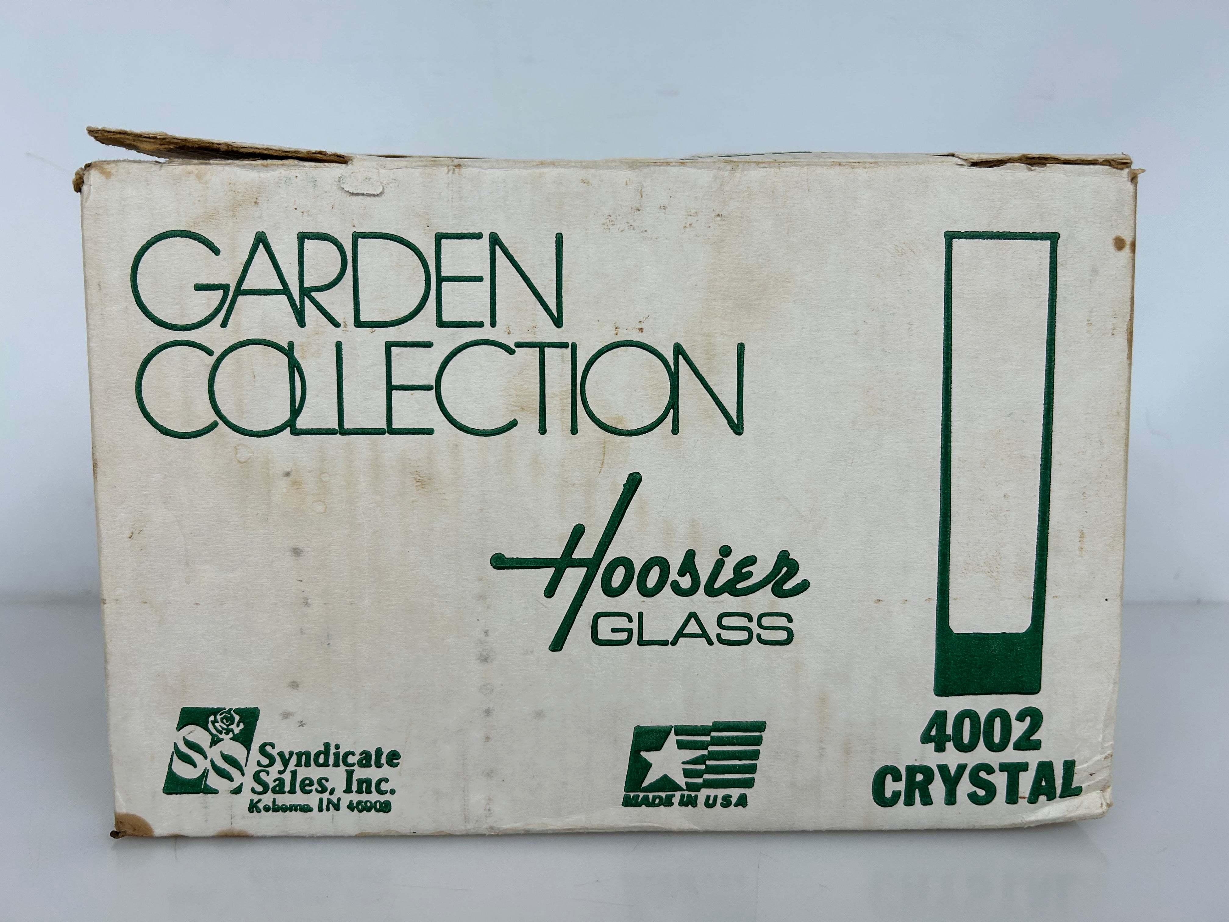 Hoosier Glass Garden Collection 4002 Crystal 24 Pack *New*