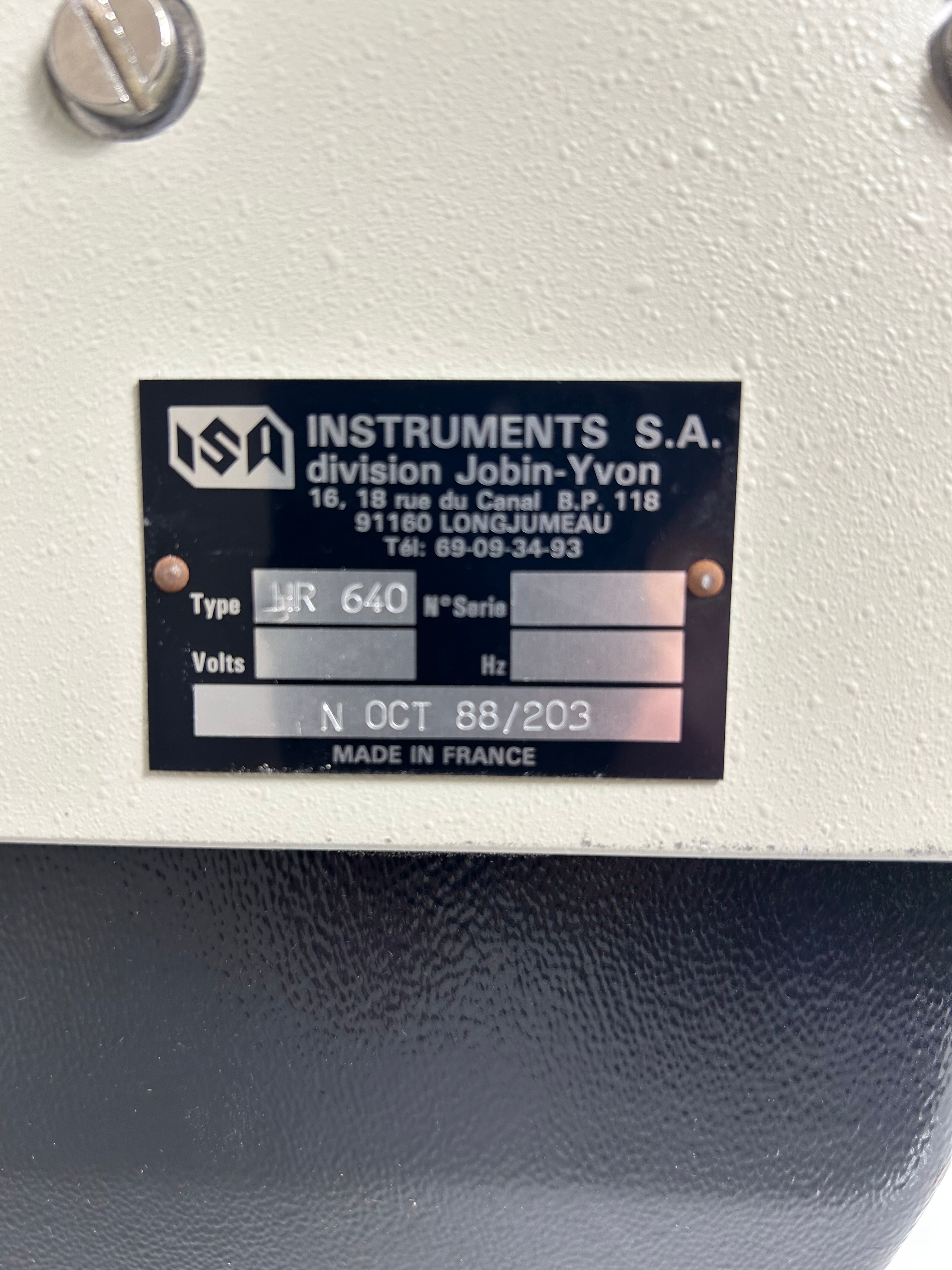 Horiba HR 640 Assembly Spectrometer *Untested*