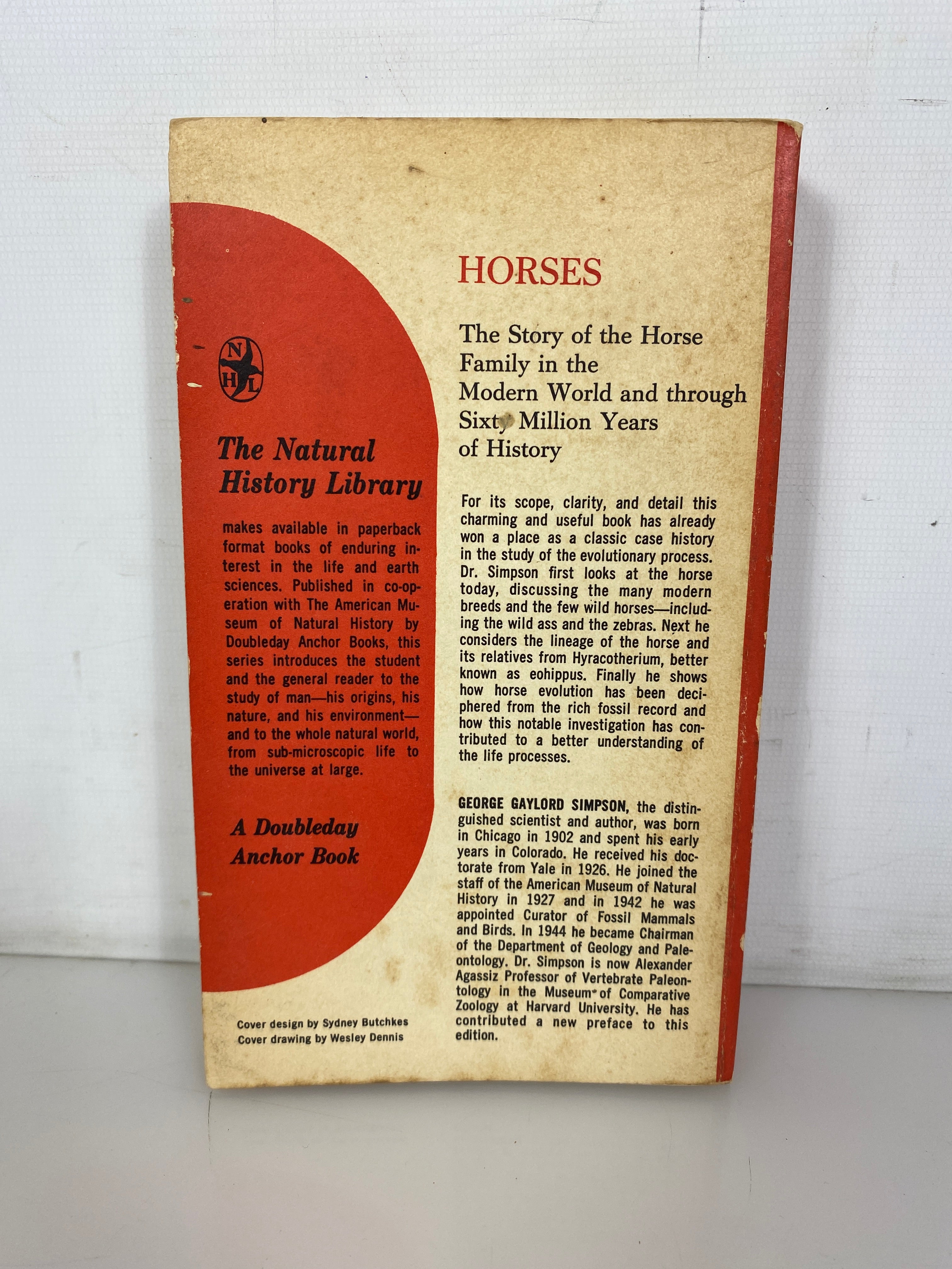 Horses by George Gaylord Simpson 1961 Doubleday Anchor PB