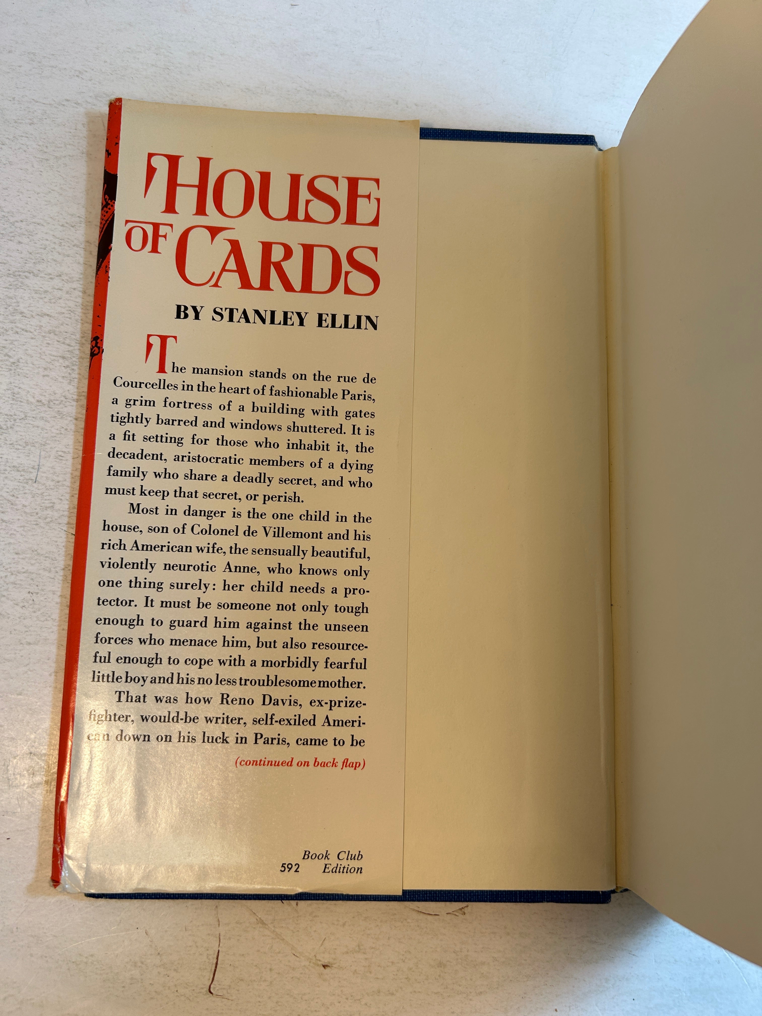 House of Cards by Stanley Ellin Random House 1967 HCDJ BCE