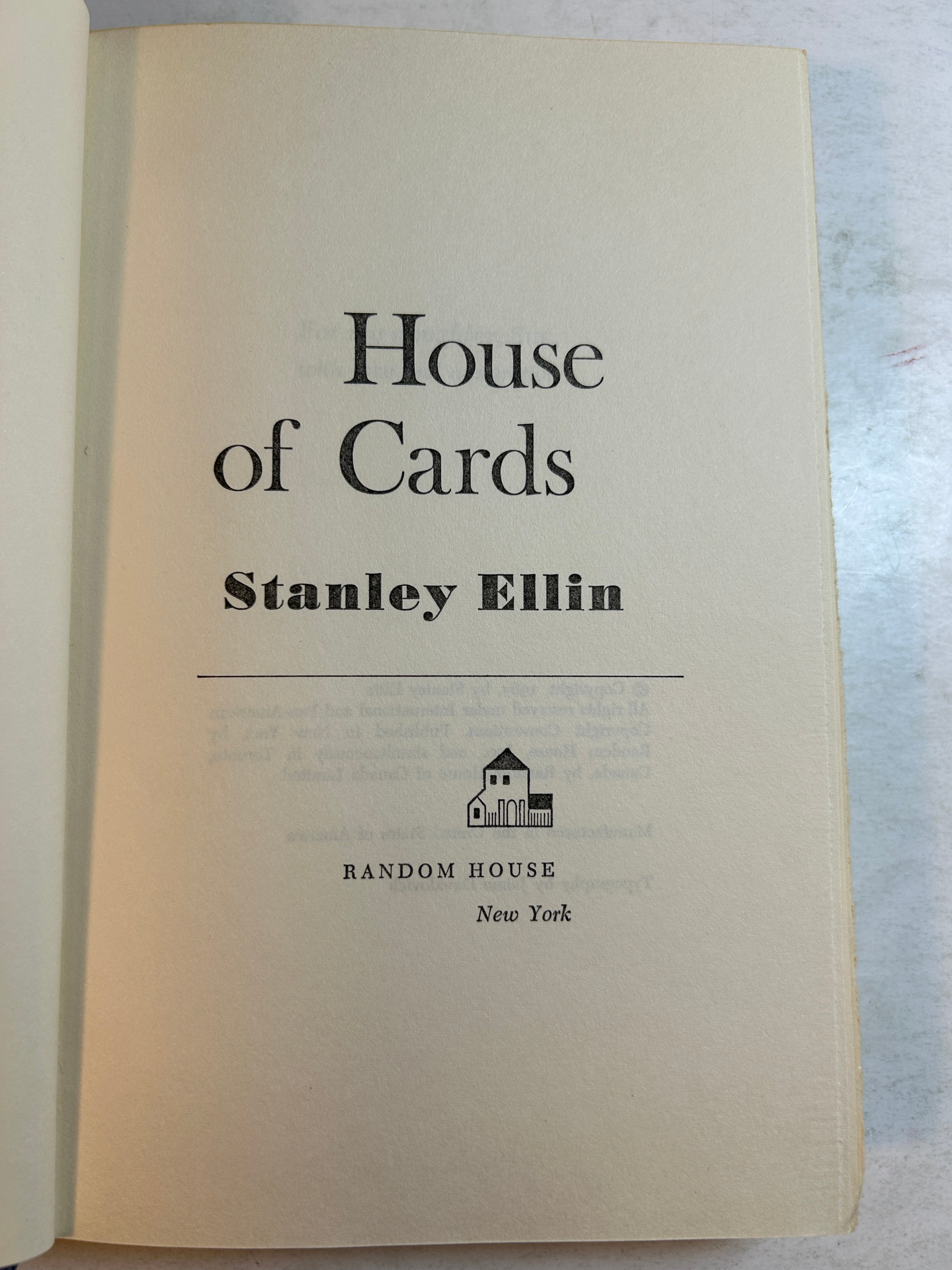 House of Cards by Stanley Ellin Random House 1967 HCDJ BCE