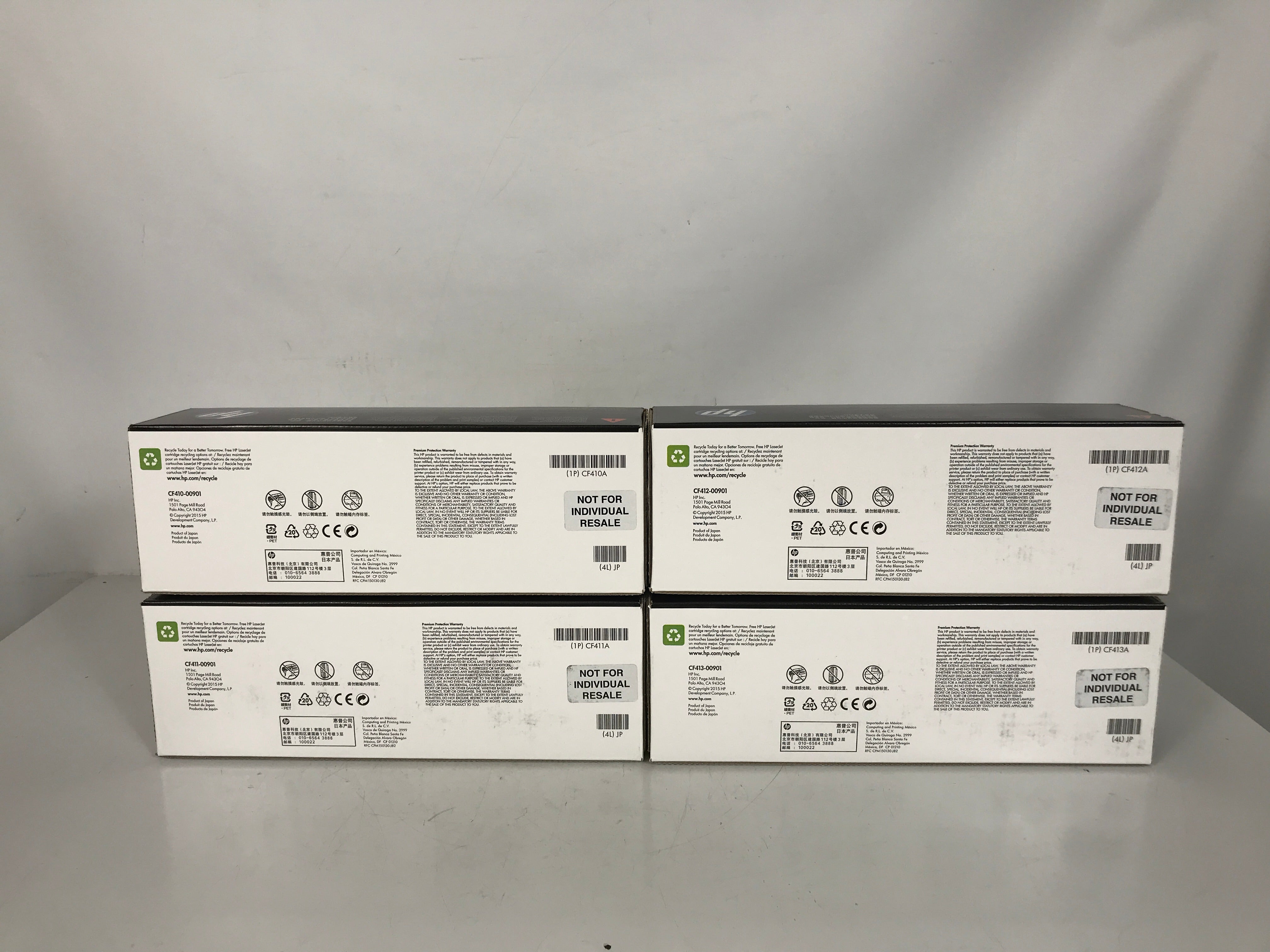 HP 410A 4-Pack Black, Cyan, Magenta, Yellow Toner Cartridge *New*