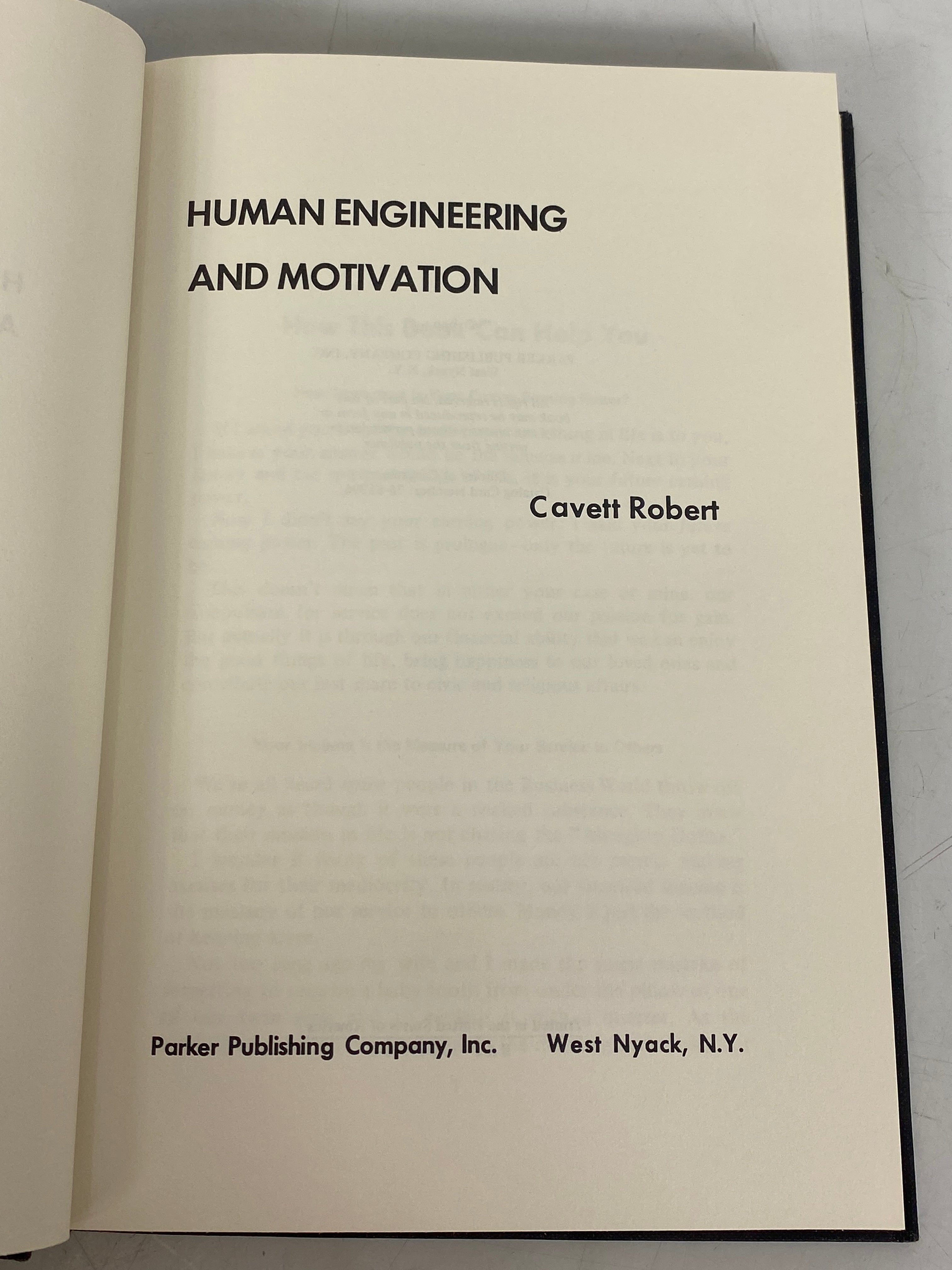 Human Engineering and Motivation Cavett Robert 1969 Inscribed HC