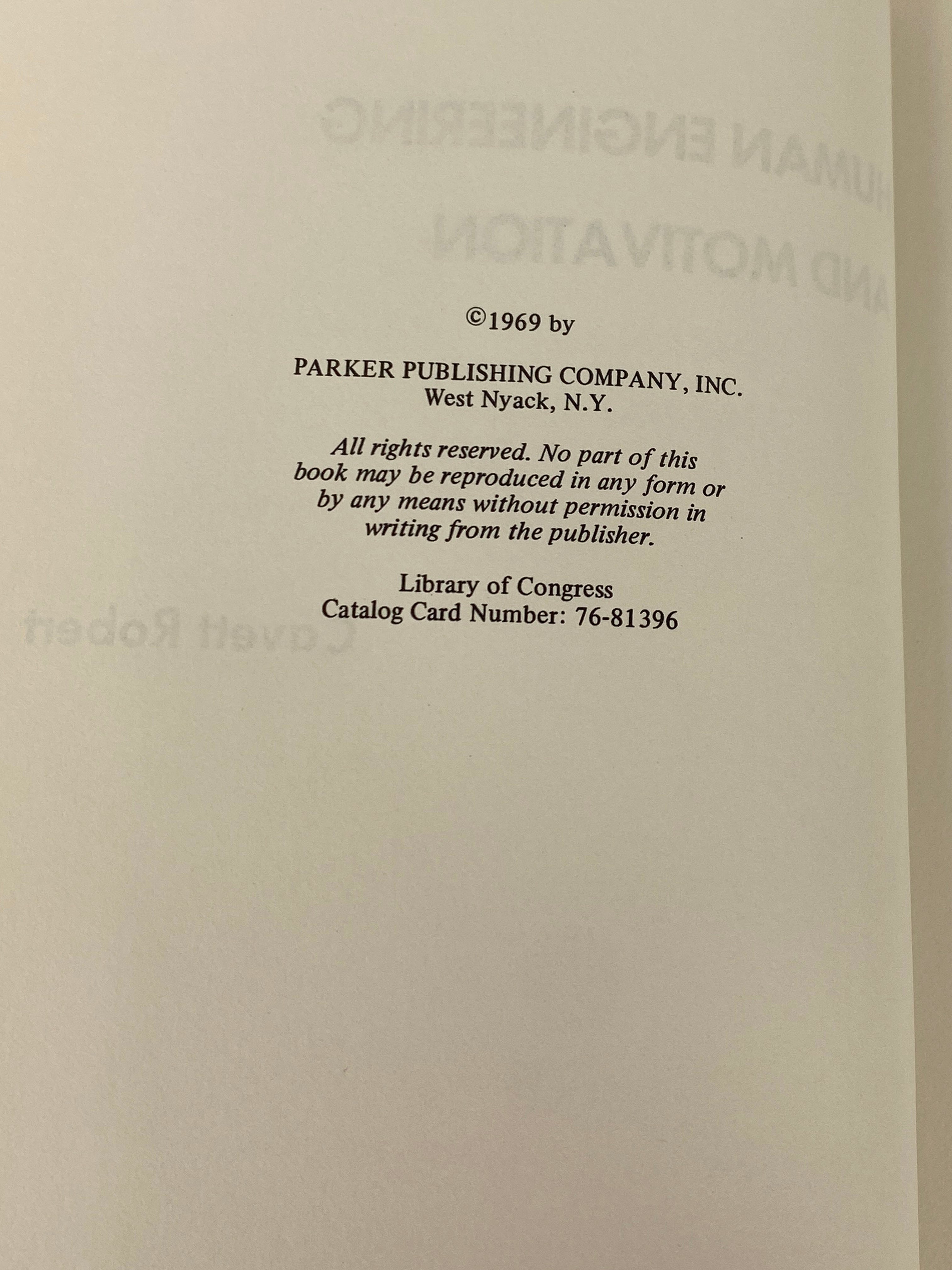 Human Engineering and Motivation Cavett Robert 1969 Inscribed HC