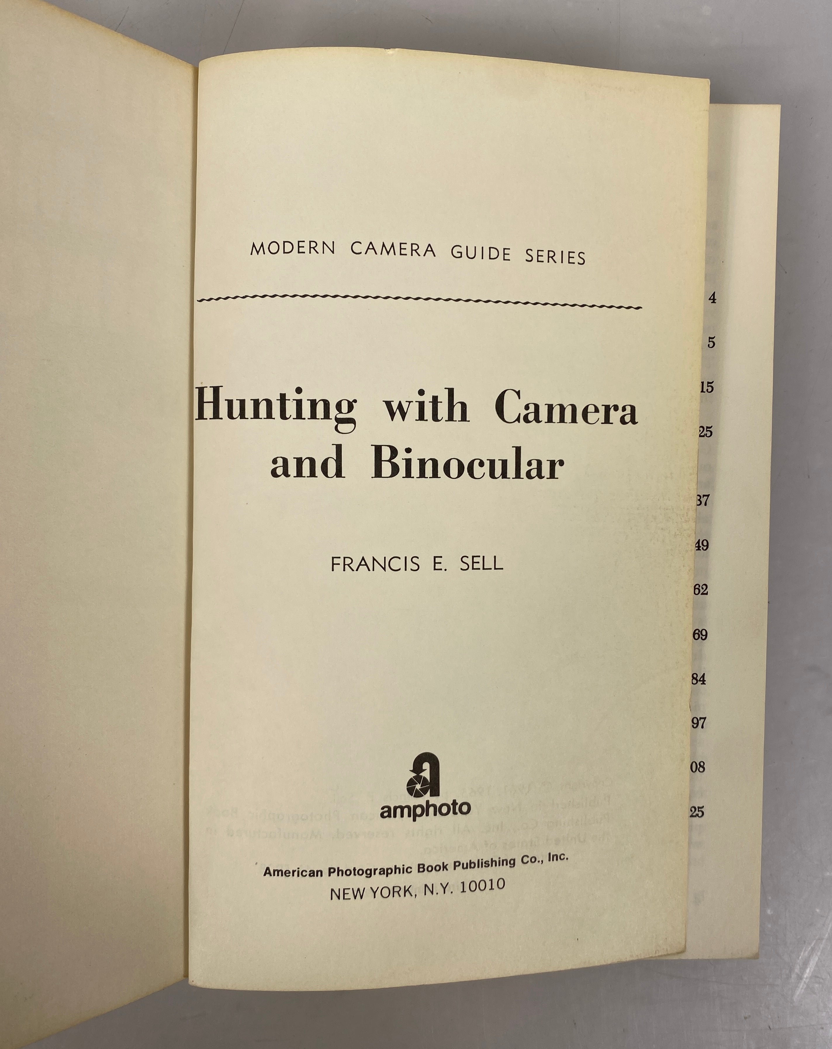 Hunting with Camera and Binoculars by Francis Sell 1970 3rd Printing Vintage SC