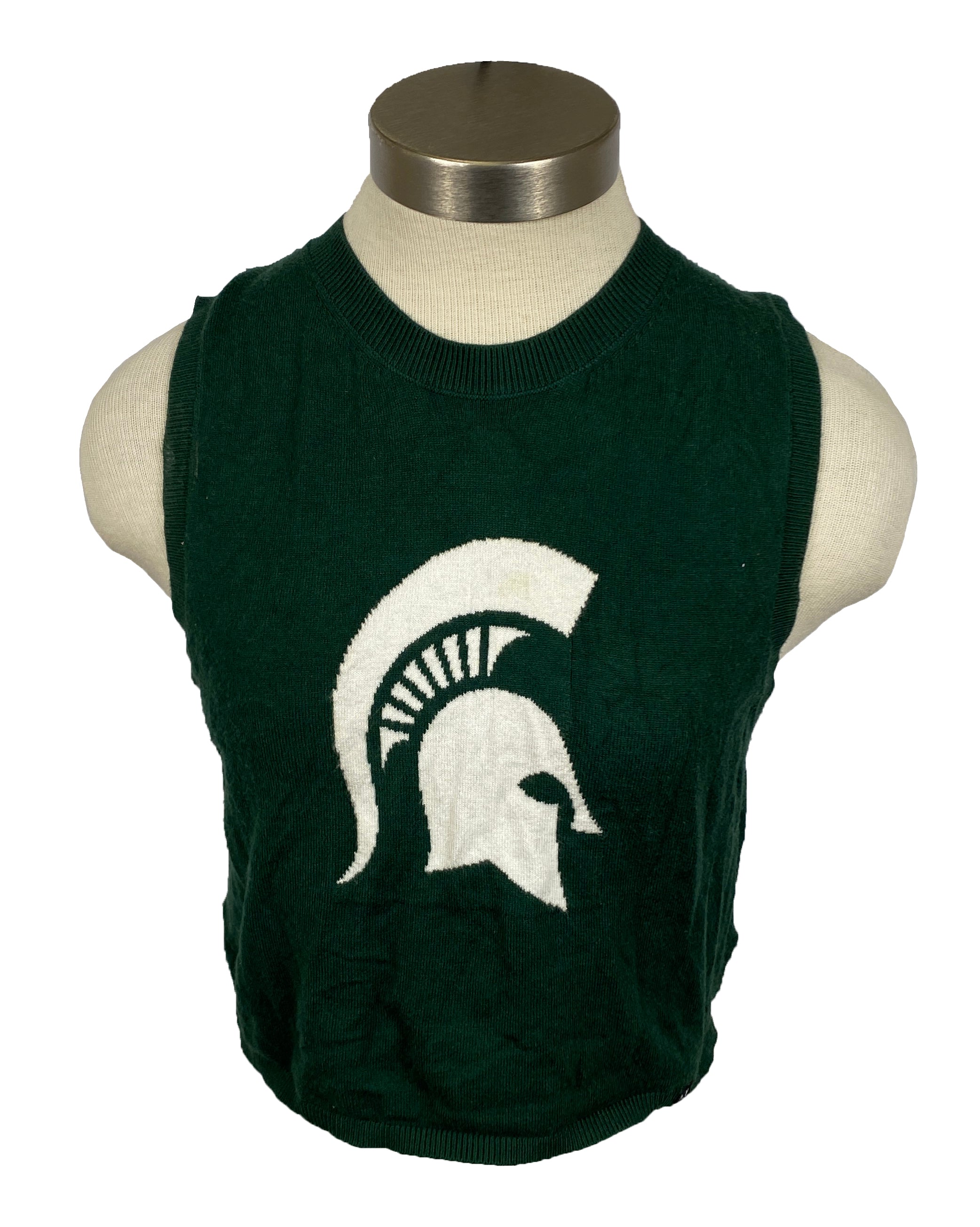 Hype and Vice Green MSU Cropped Sweater-Vest Women's Size XL