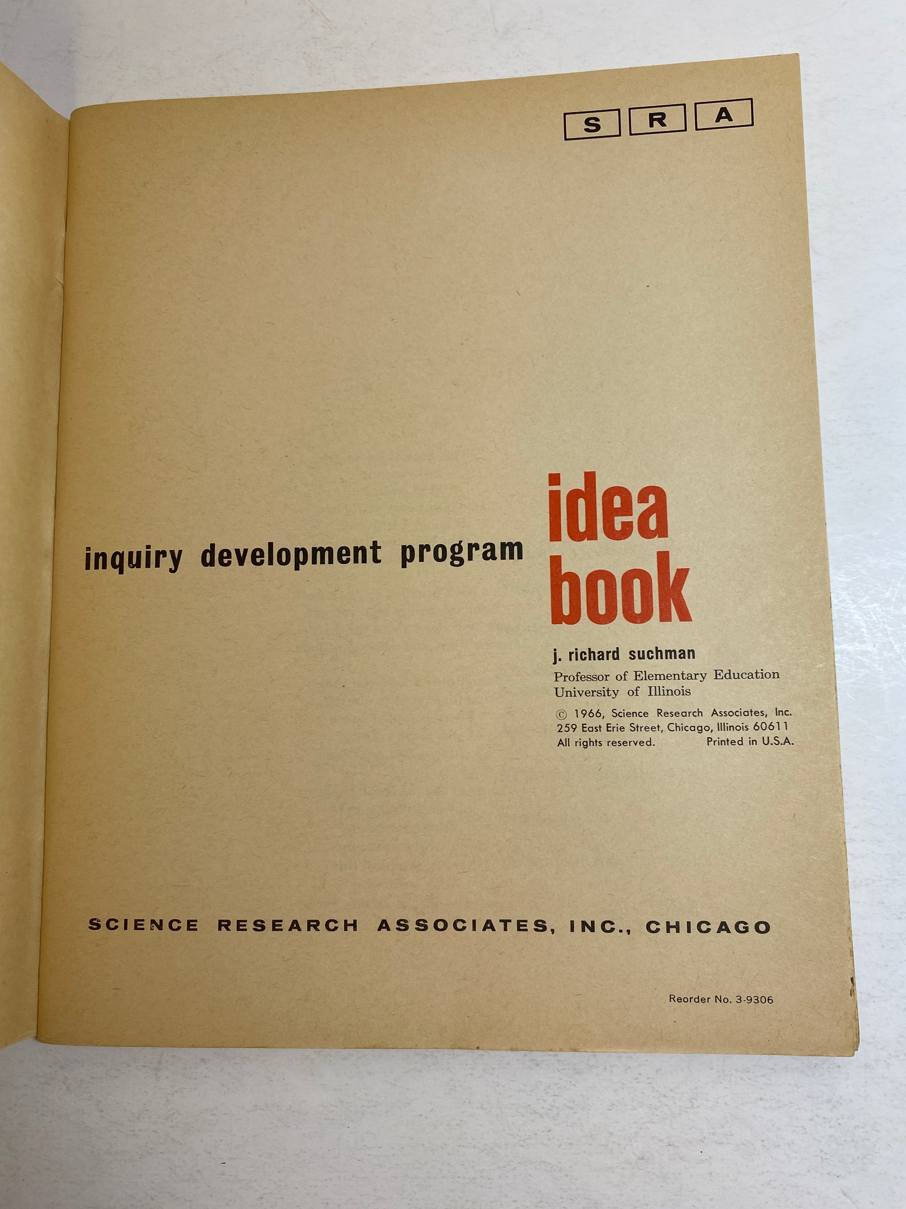 Idea Book J. Richard Suchman Inquiry Development Program 1966