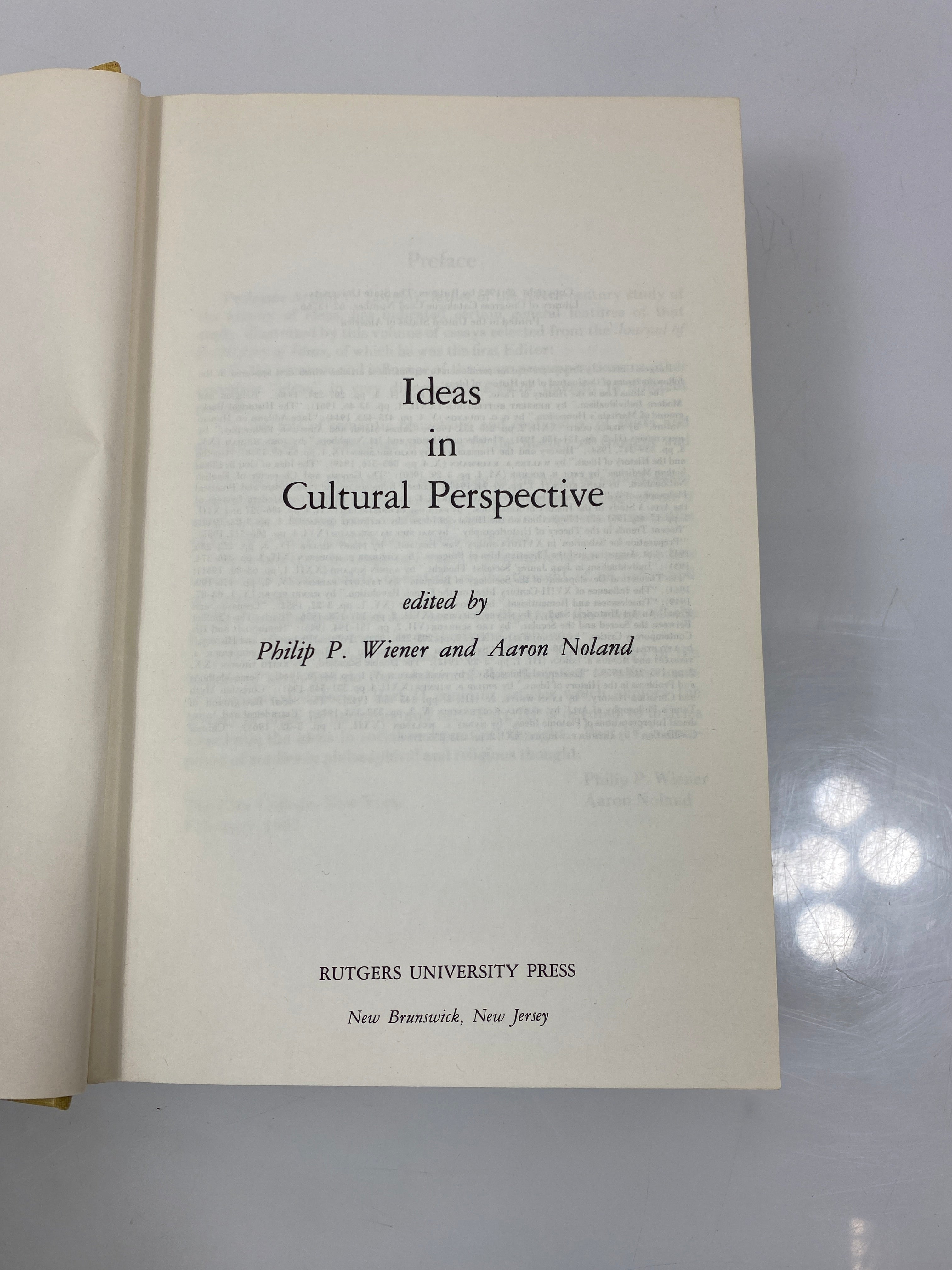 Ideas in Cultural Perspective Wiener/Noland Ex-library 1962 HC