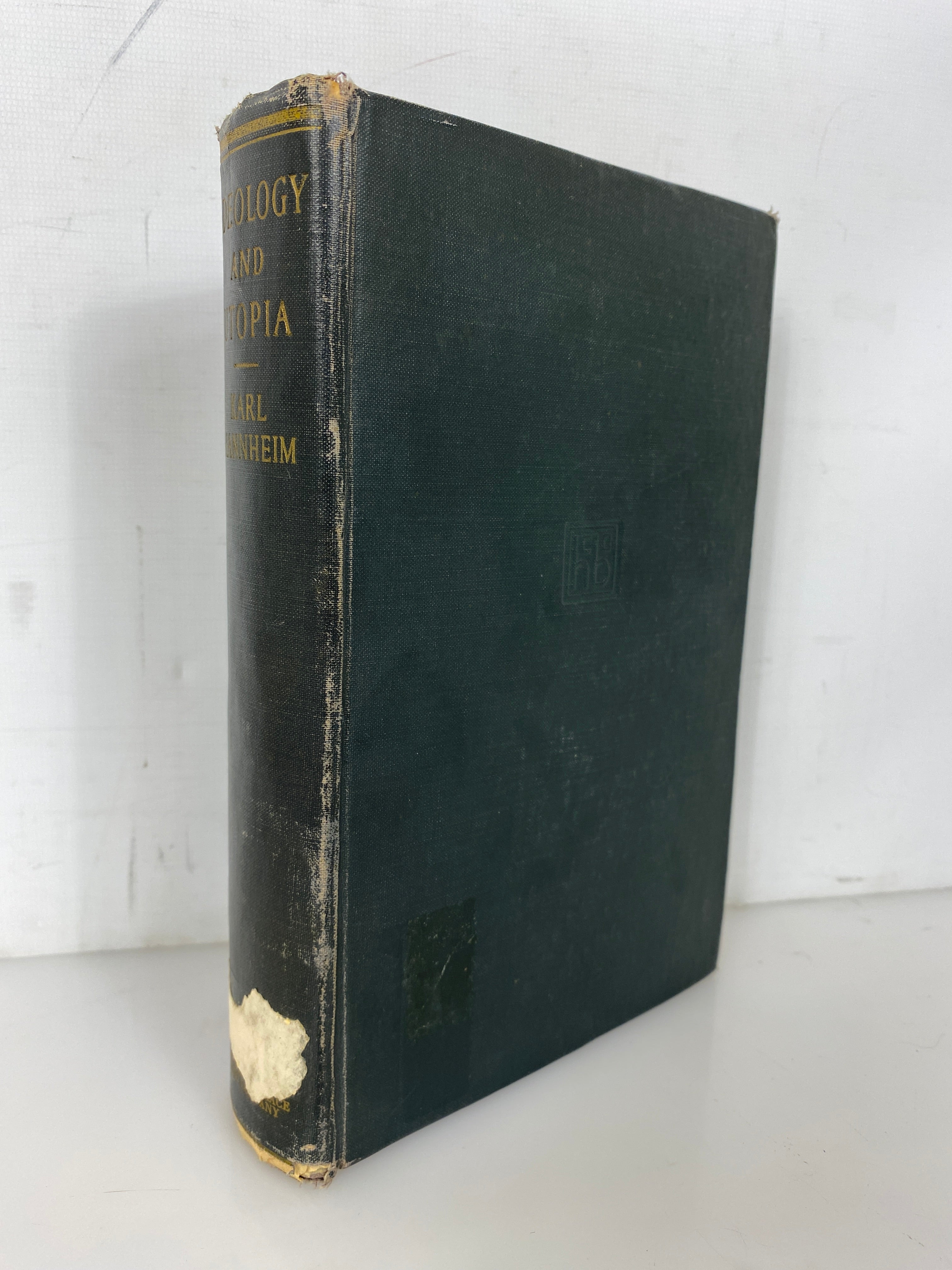 Ideology and Utopia by Karl Mannheim 1936 Ex-Library HC w Criticism