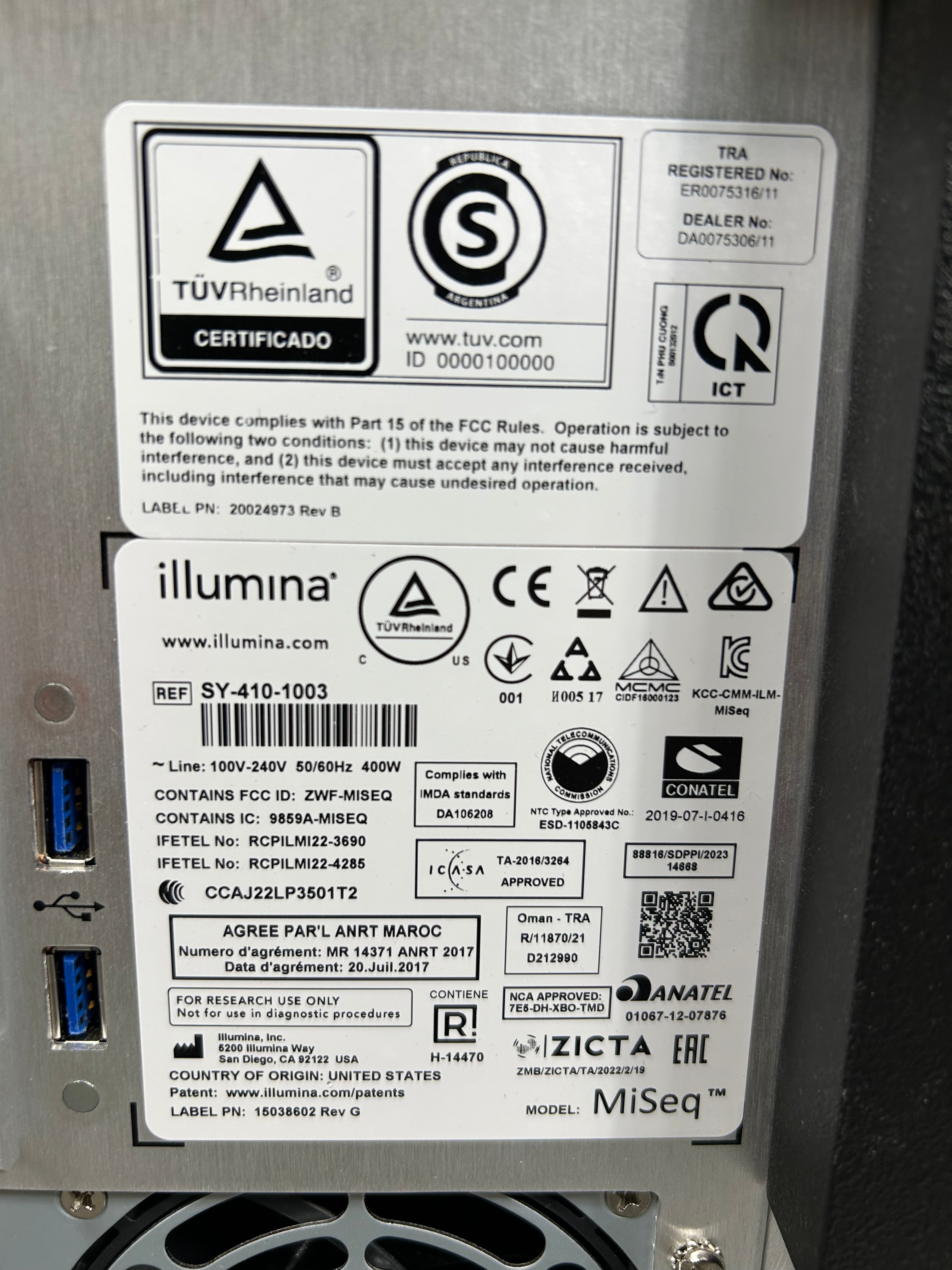 Illumina MiSeq Desktop DNA Sequencer