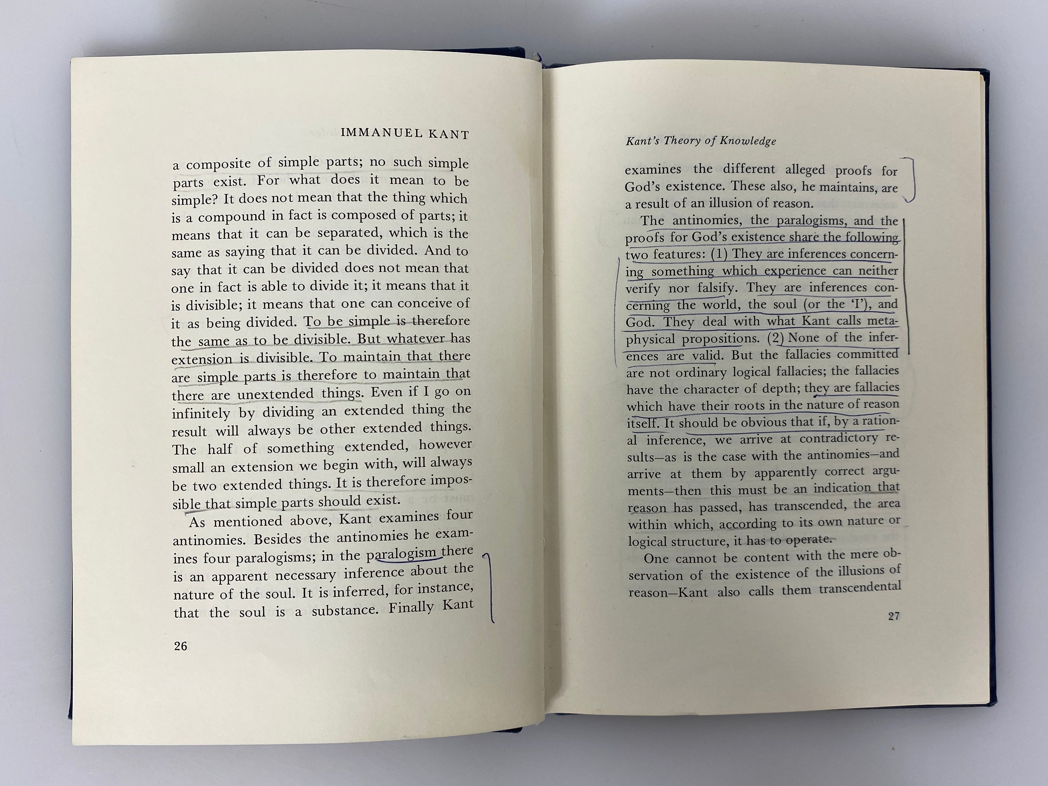 Immanuel Kant Knowledge & Moral Philosophy by Justus Hartnack 1974 Ex-Library HC