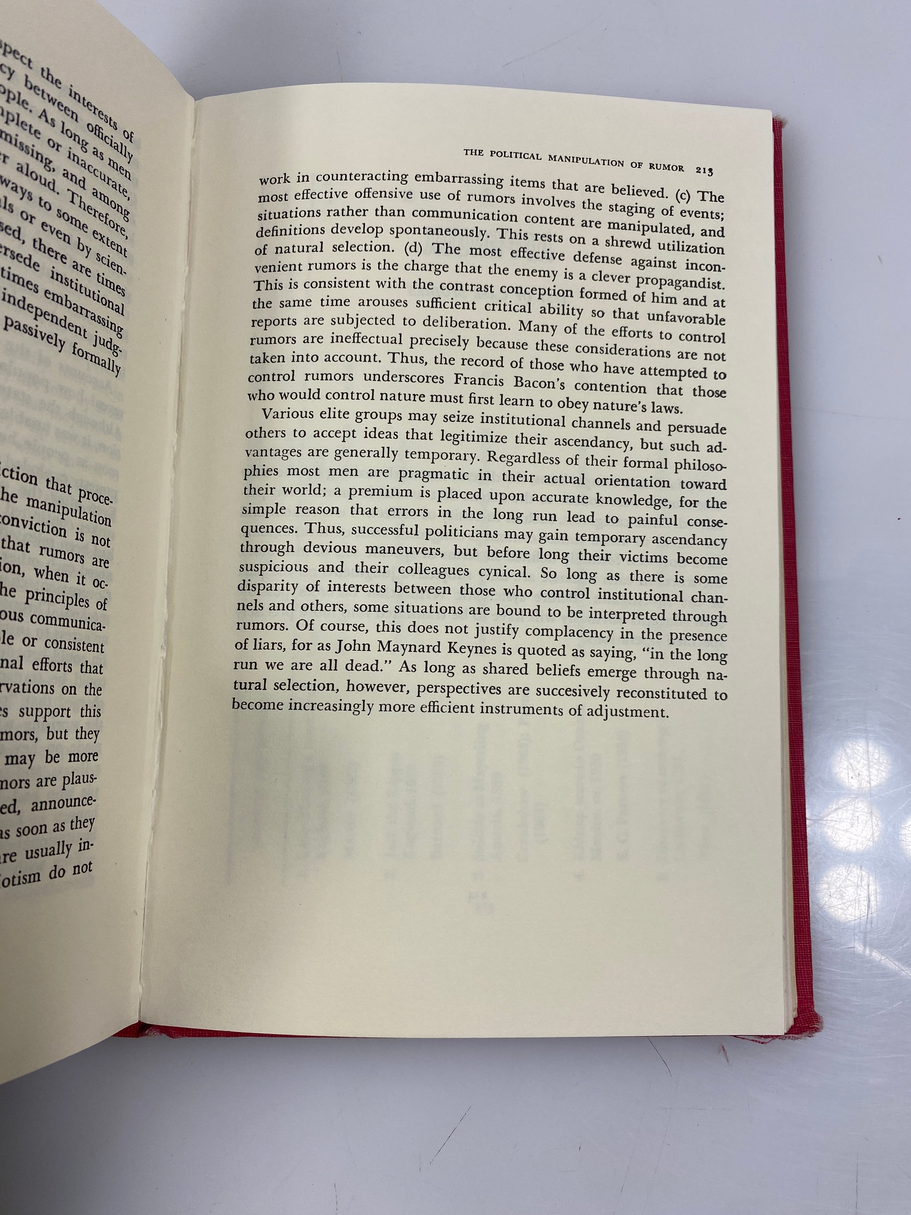 Improvised News by Tamotsu Shibutani 1966 1st Print. Ex-Library HC