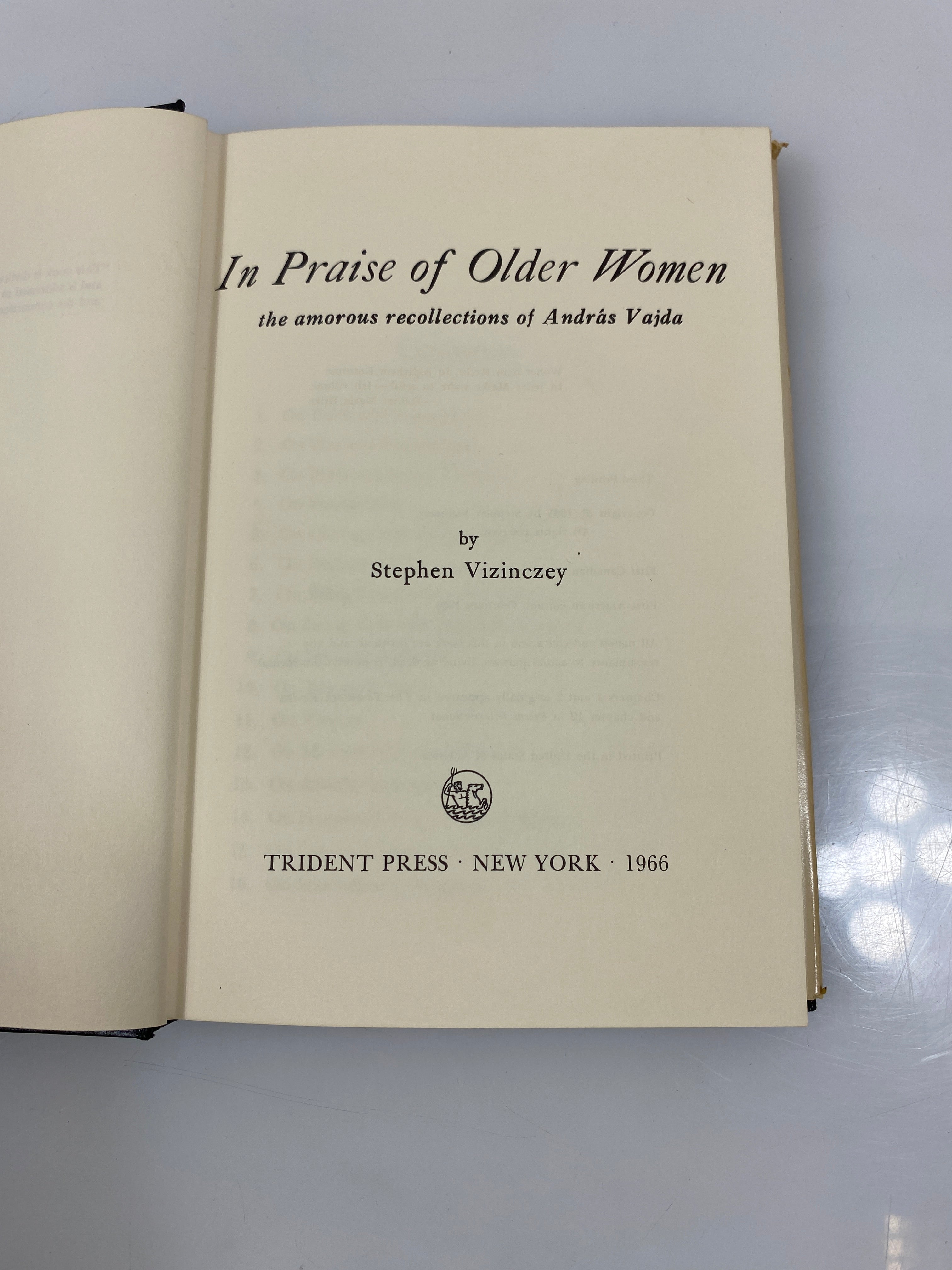 In Praise of Older Women by Vizinczey Trident Press 1966 HCDJ