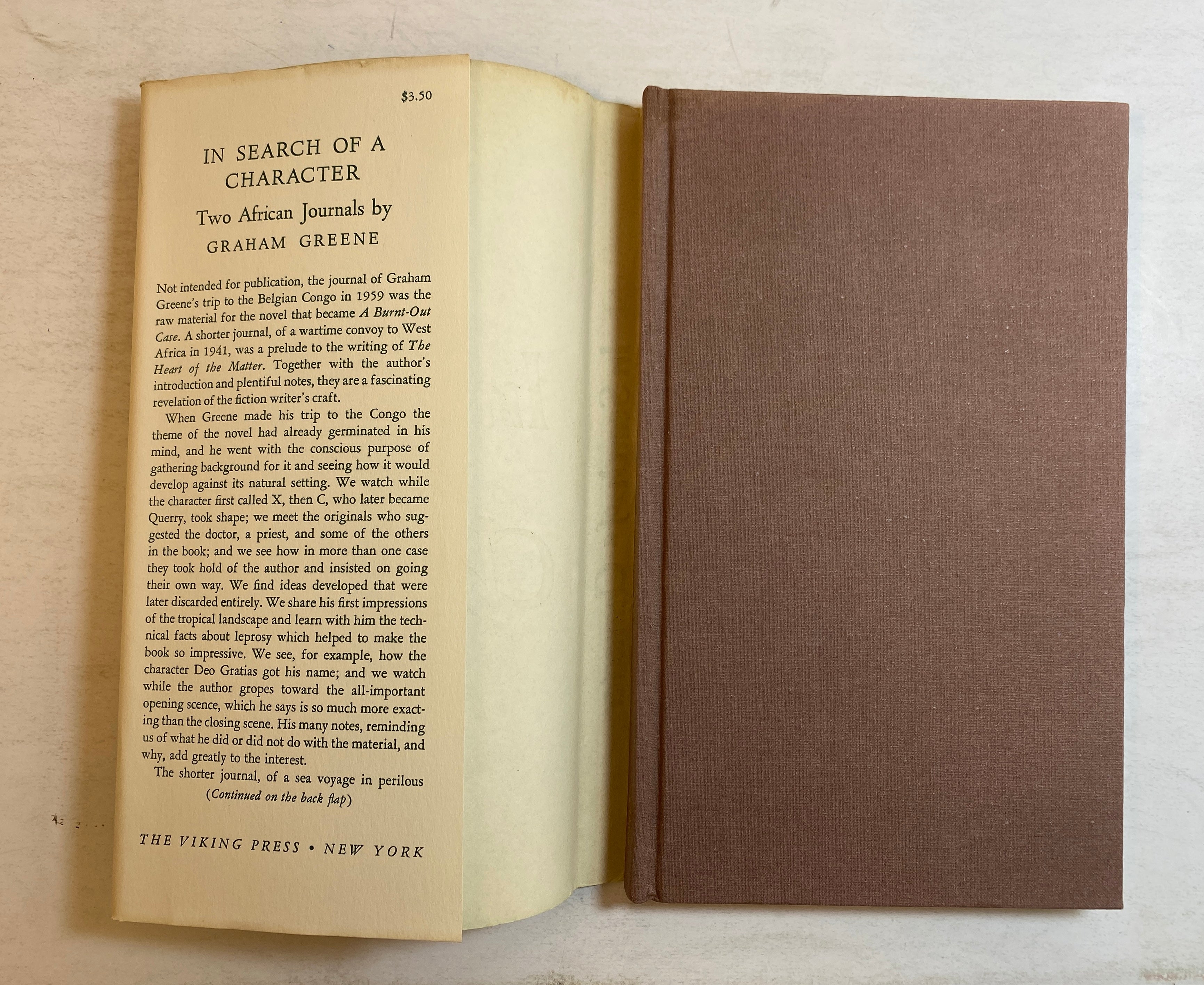 In Search of a Character Two African Journals Graham Greene 1962 HCDJ