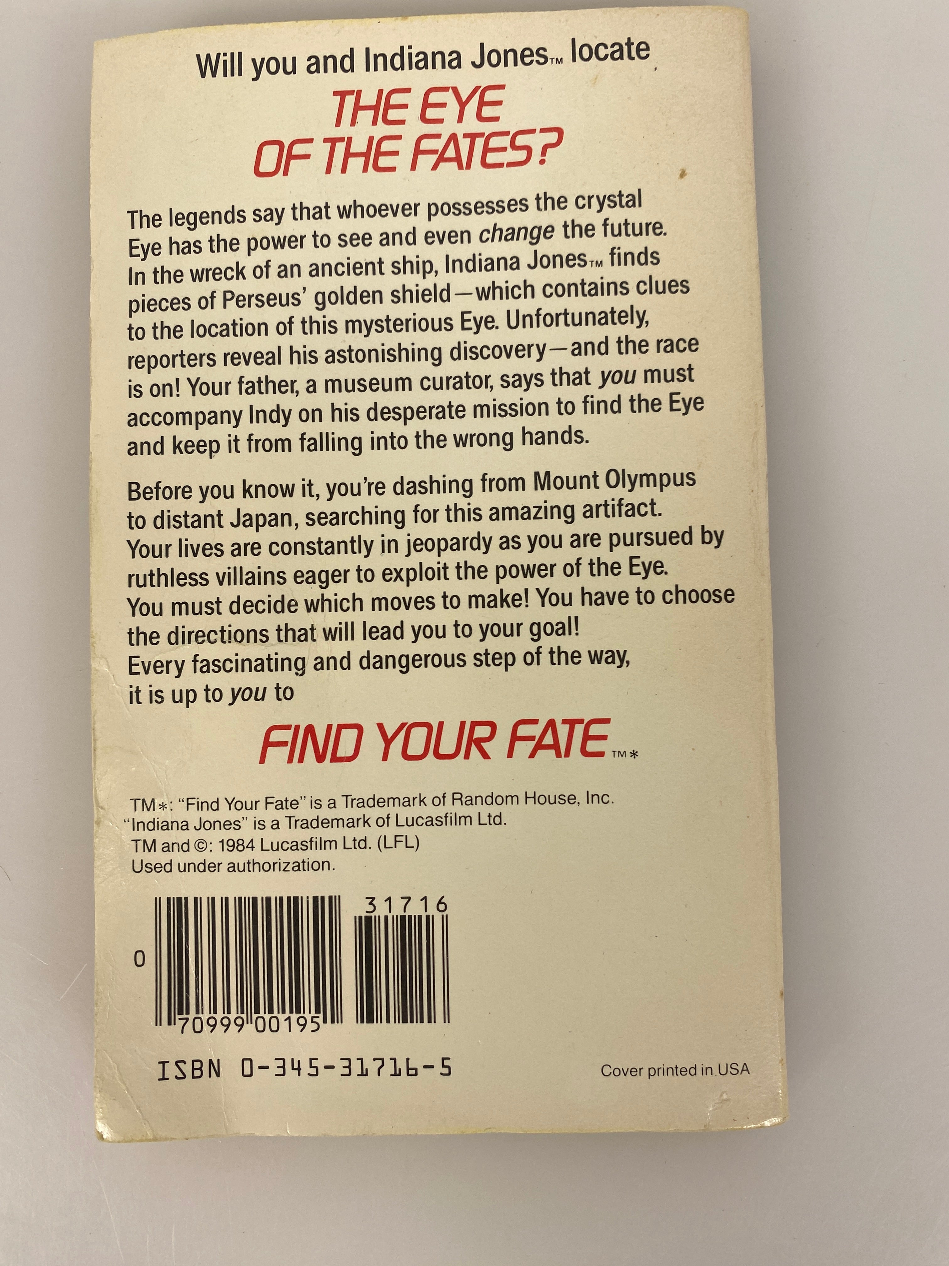 Indiana Jones Find your Fate 4 Richard Wenk SC 1984
