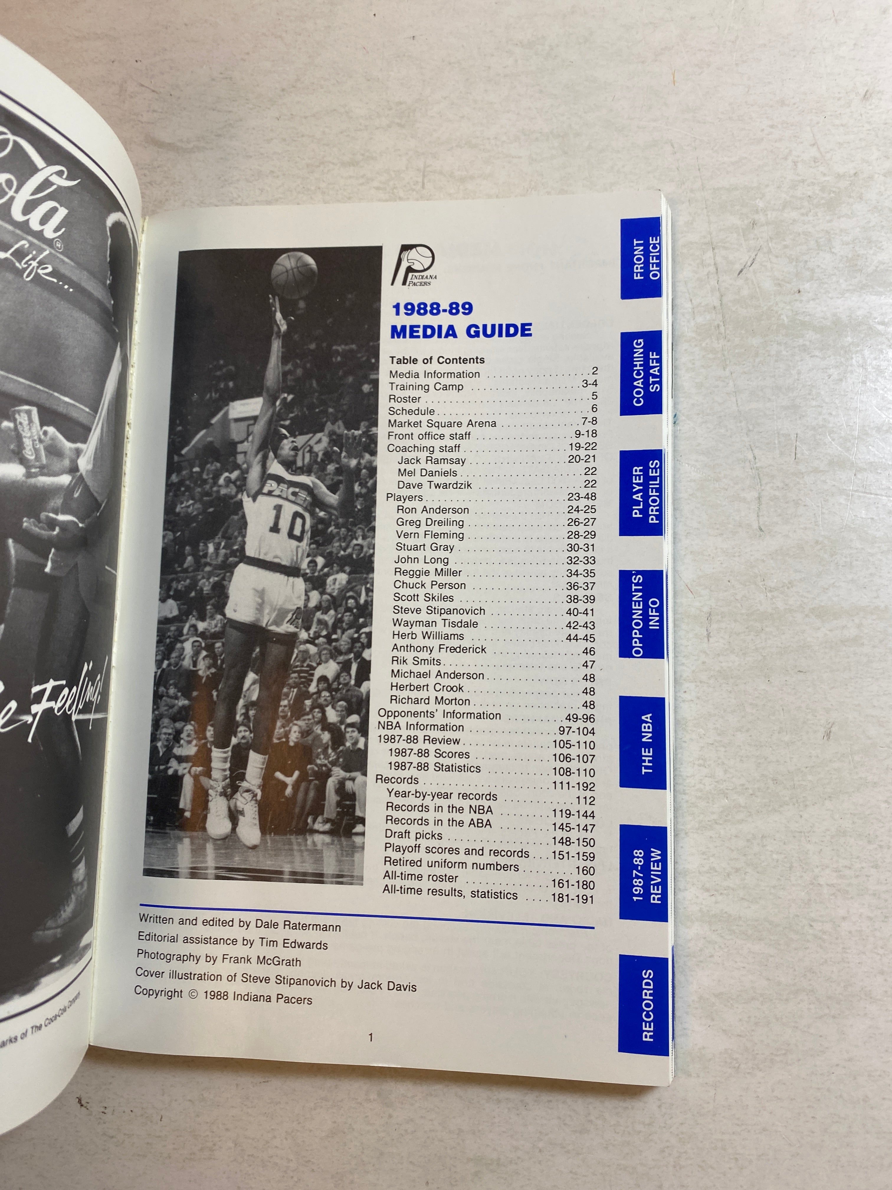 Indiana Pacers NBA Media Guide 1988-1989