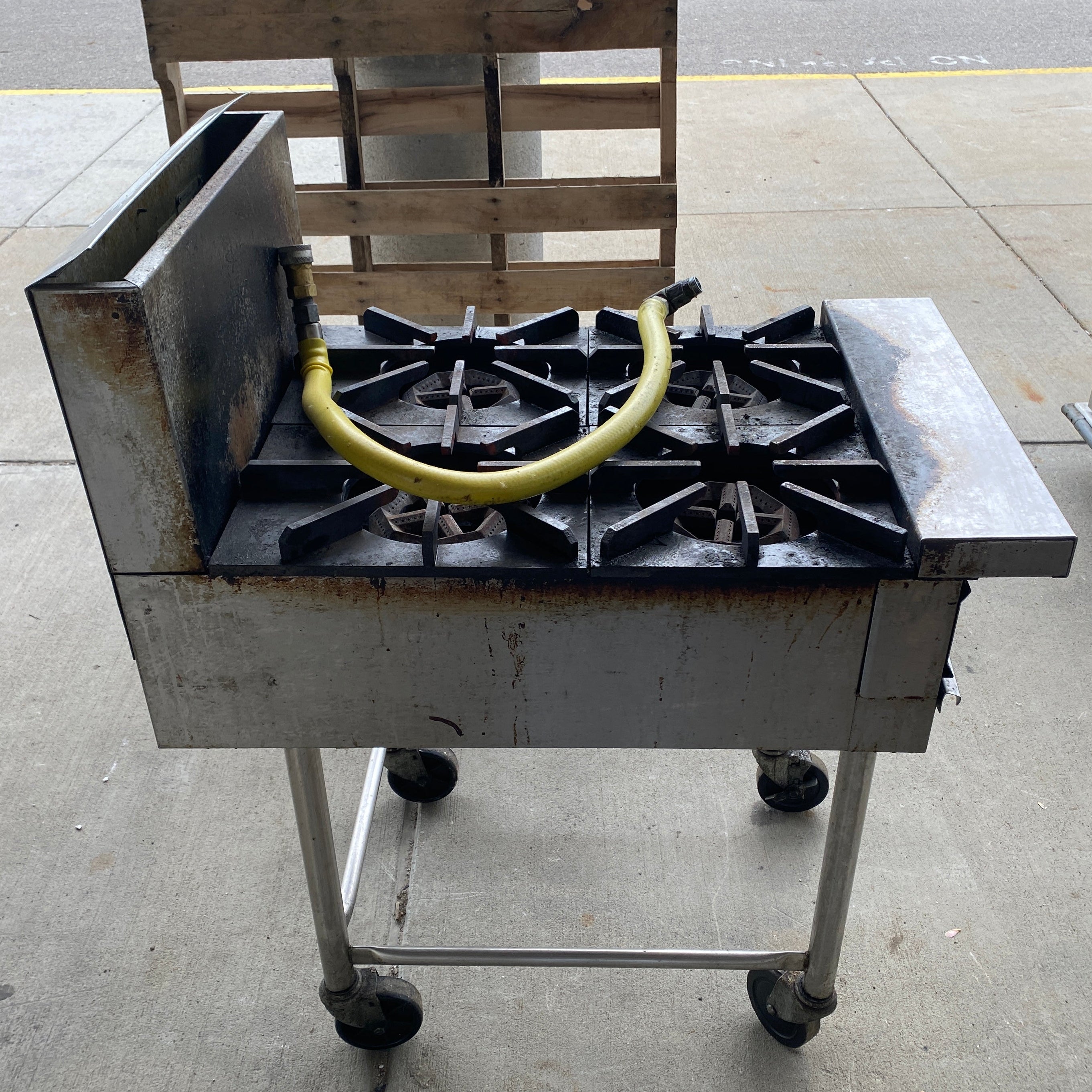 Industrial 4 Heater Stove Top on Wheels