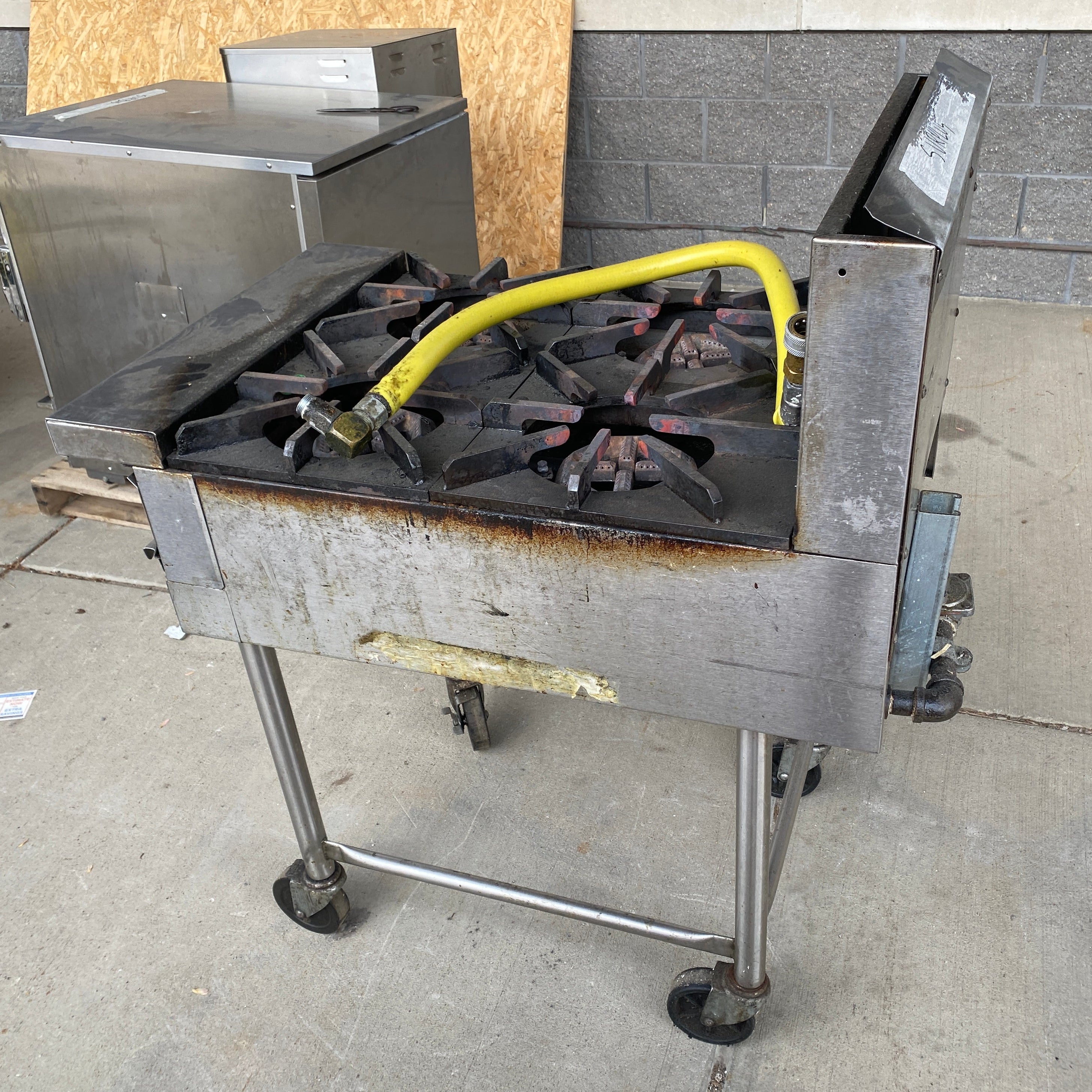 Industrial 4 Heater Stove Top on Wheels