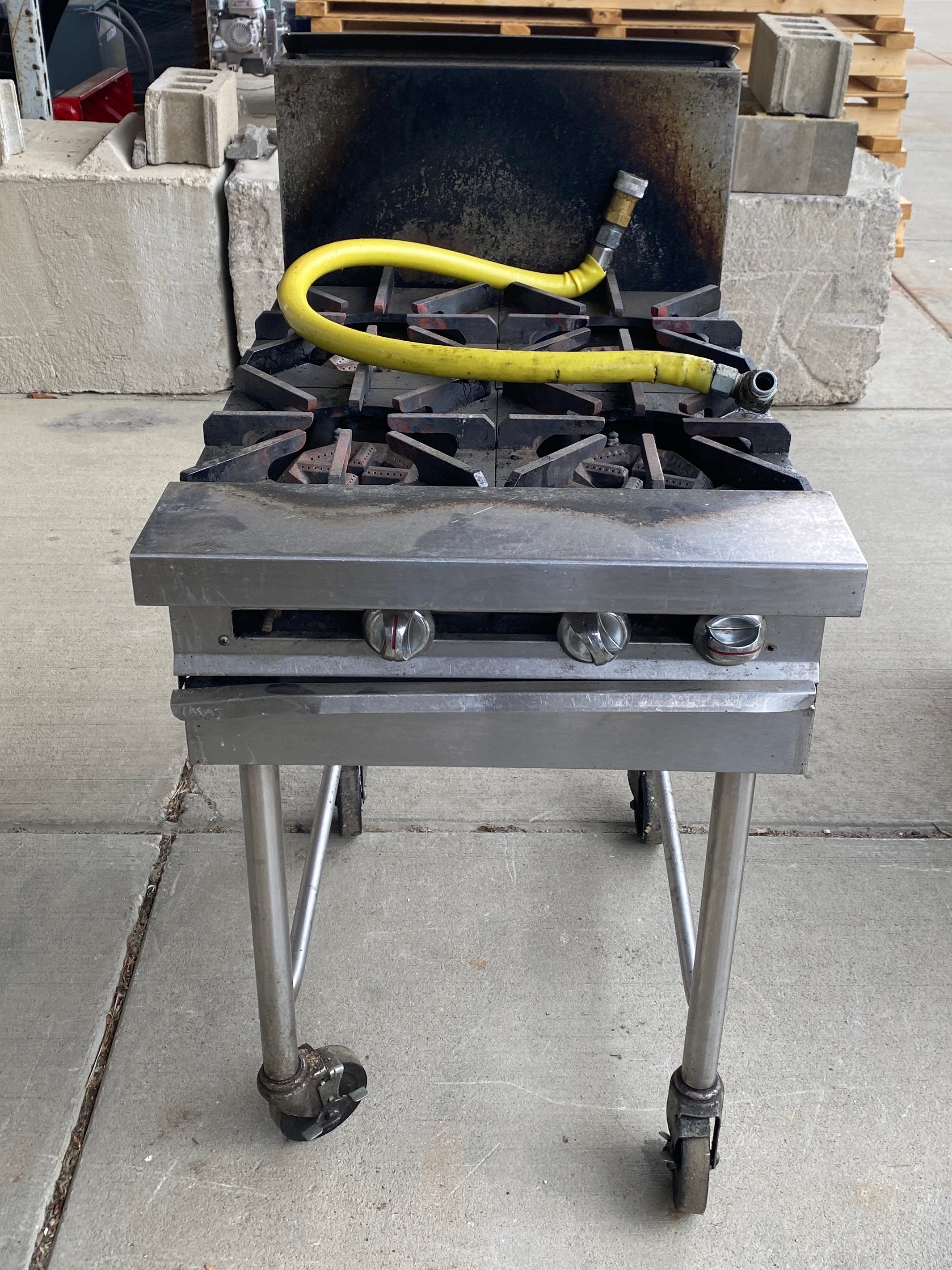Industrial 4 Heater Stove Top on Wheels