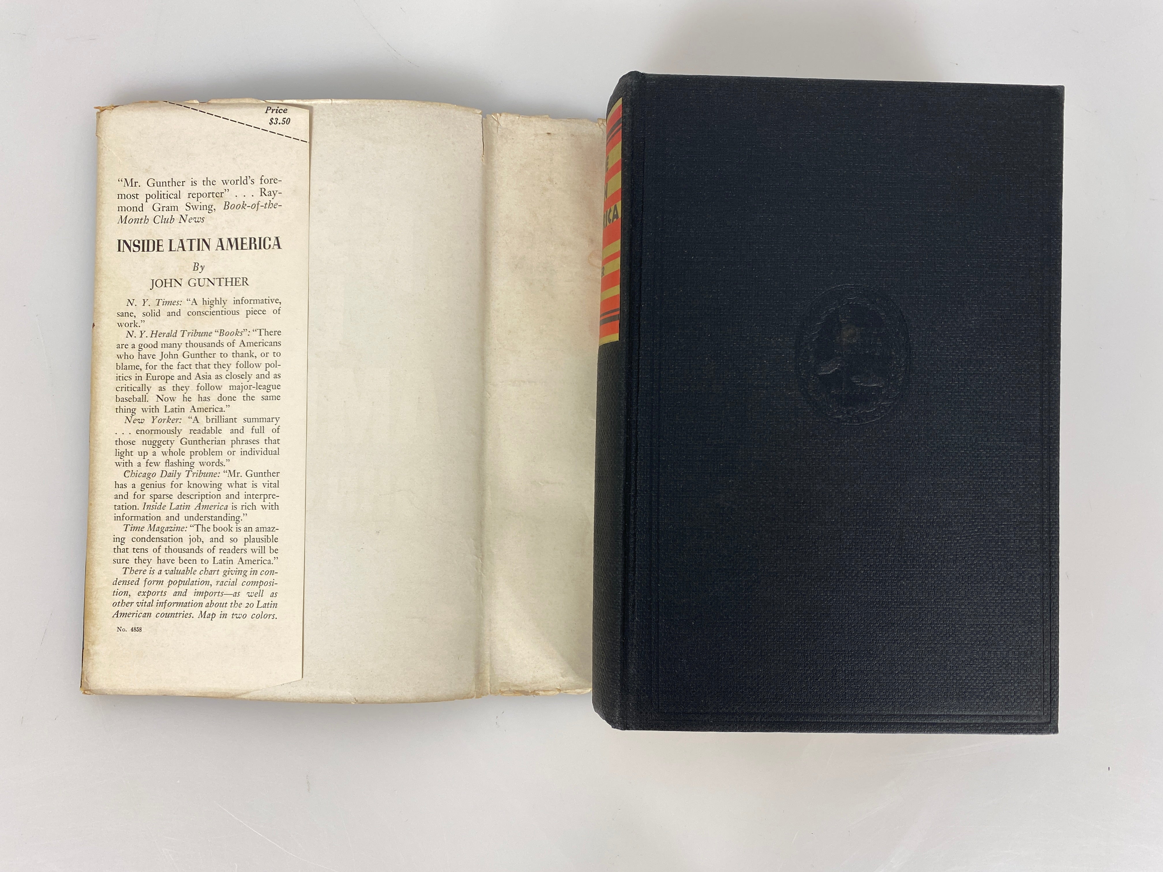 Inside Latin America by John Gunther 1941 Vintage HC DJ