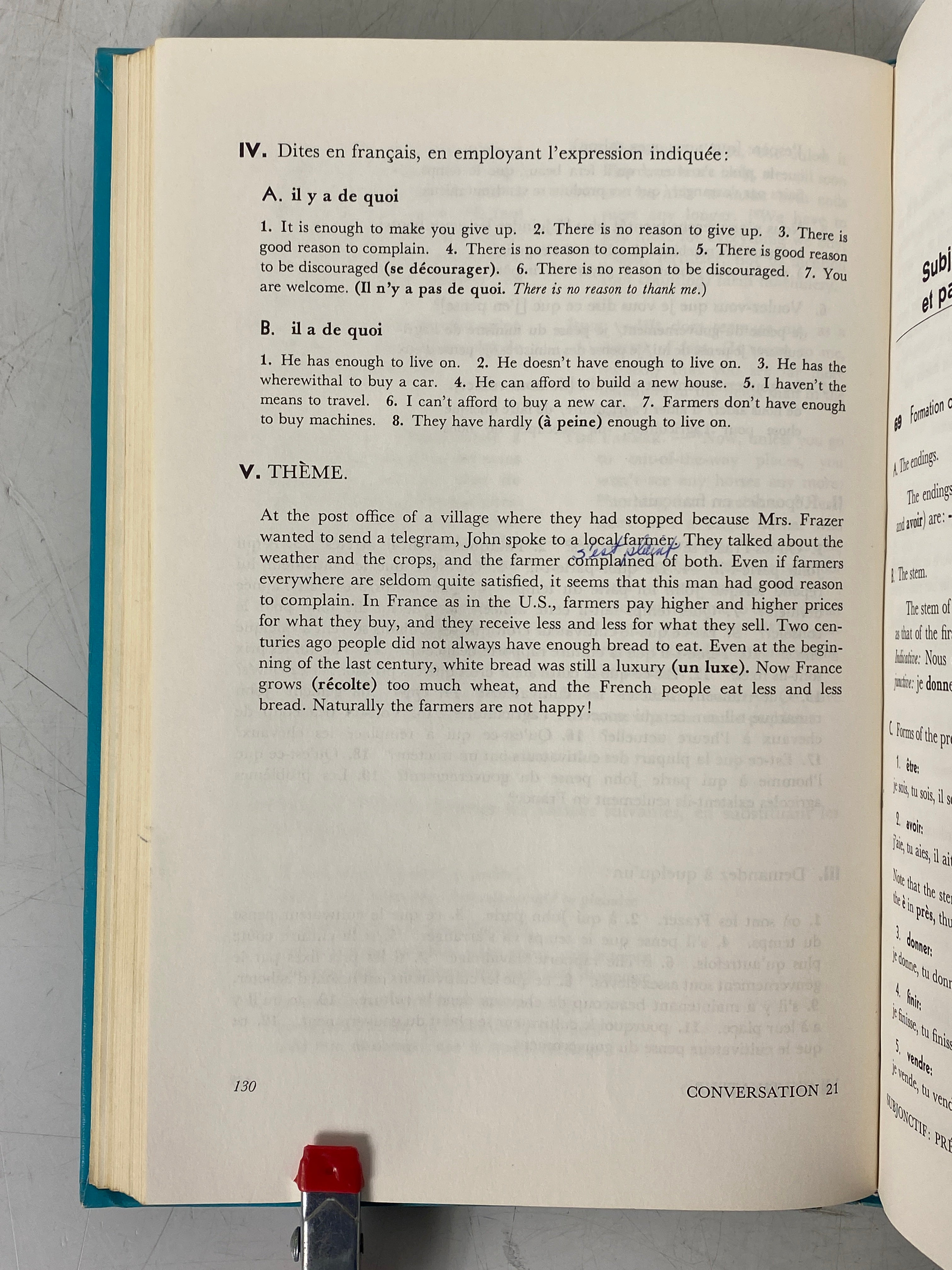 Intermediate Conversational French by Harris/Leveque 1968 Vintage Textbook HC