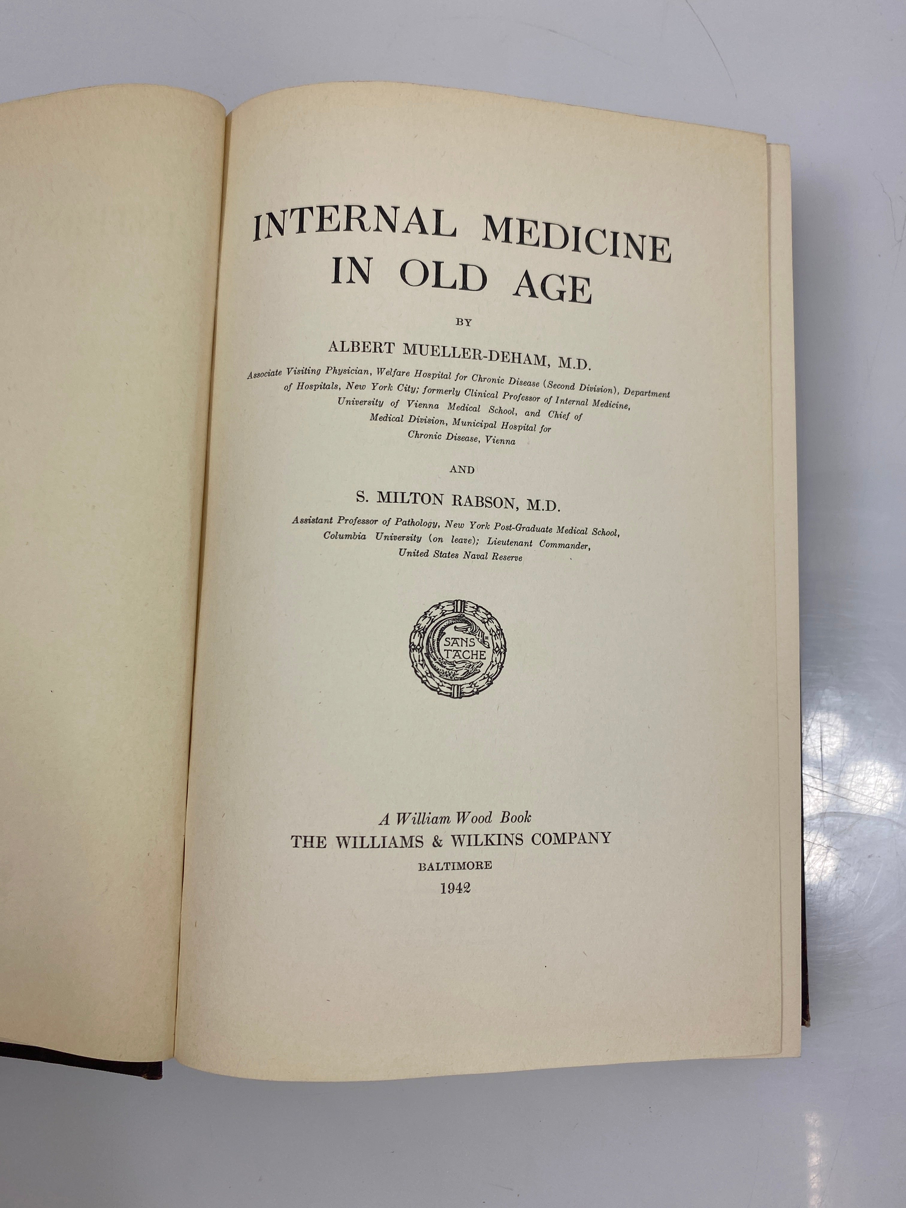 Internal Medicine in Old Age by Mueller-Deham/Rabson Ex-library 1942 HC