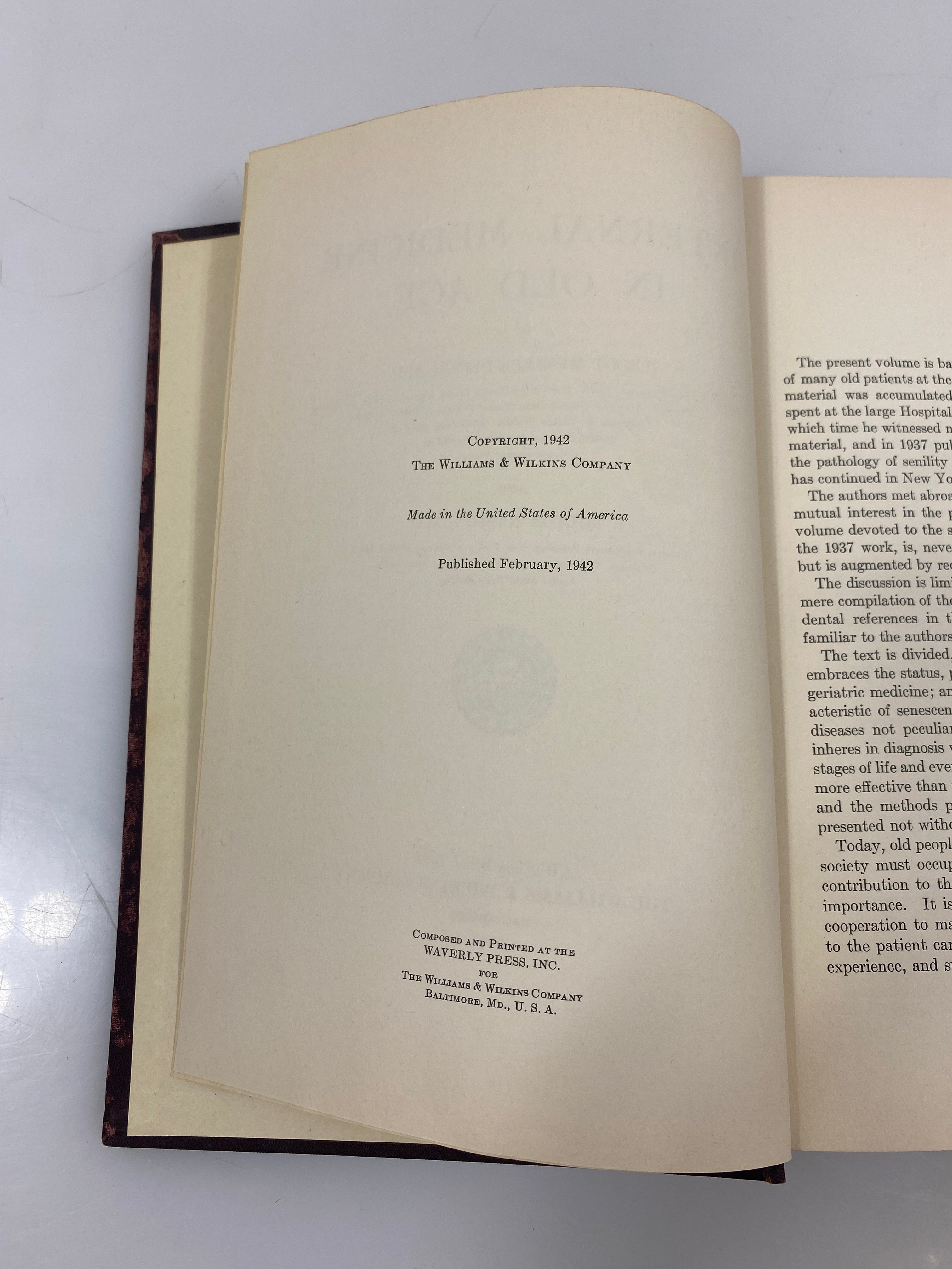 Internal Medicine in Old Age by Mueller-Deham/Rabson Ex-library 1942 HC