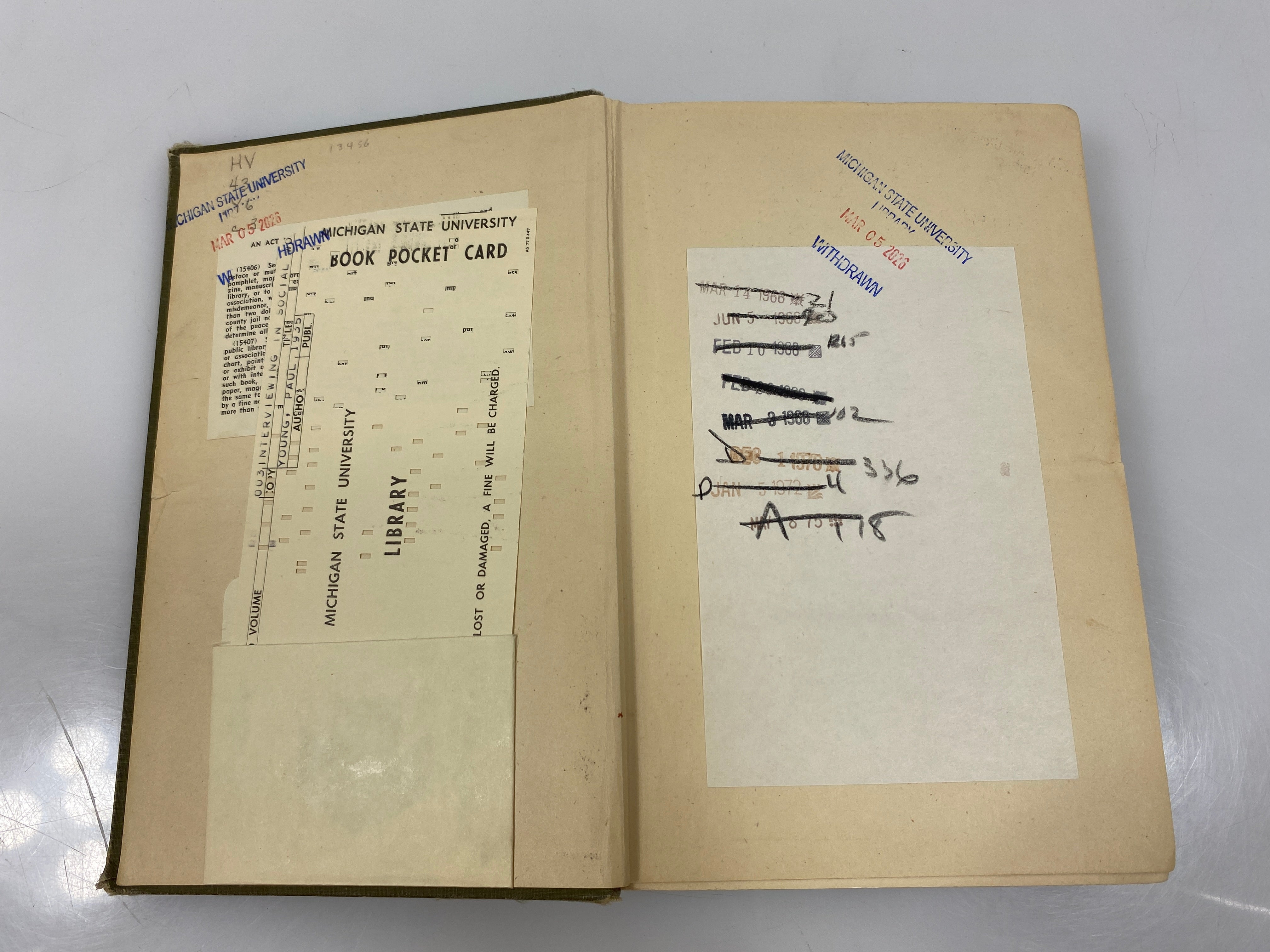 Interviewing in Social Work by Young Ex-library 1935 HC