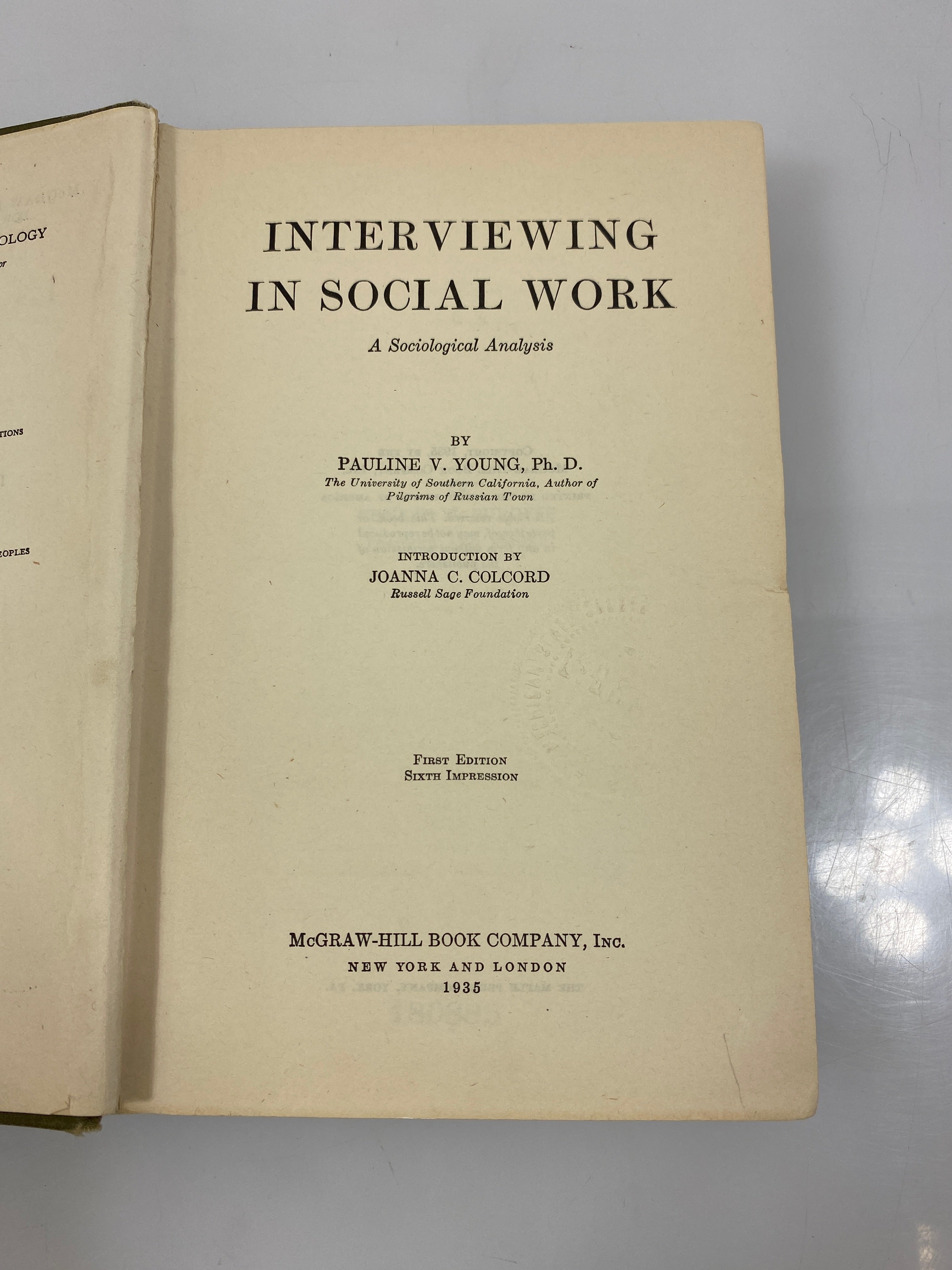 Interviewing in Social Work by Young Ex-library 1935 HC