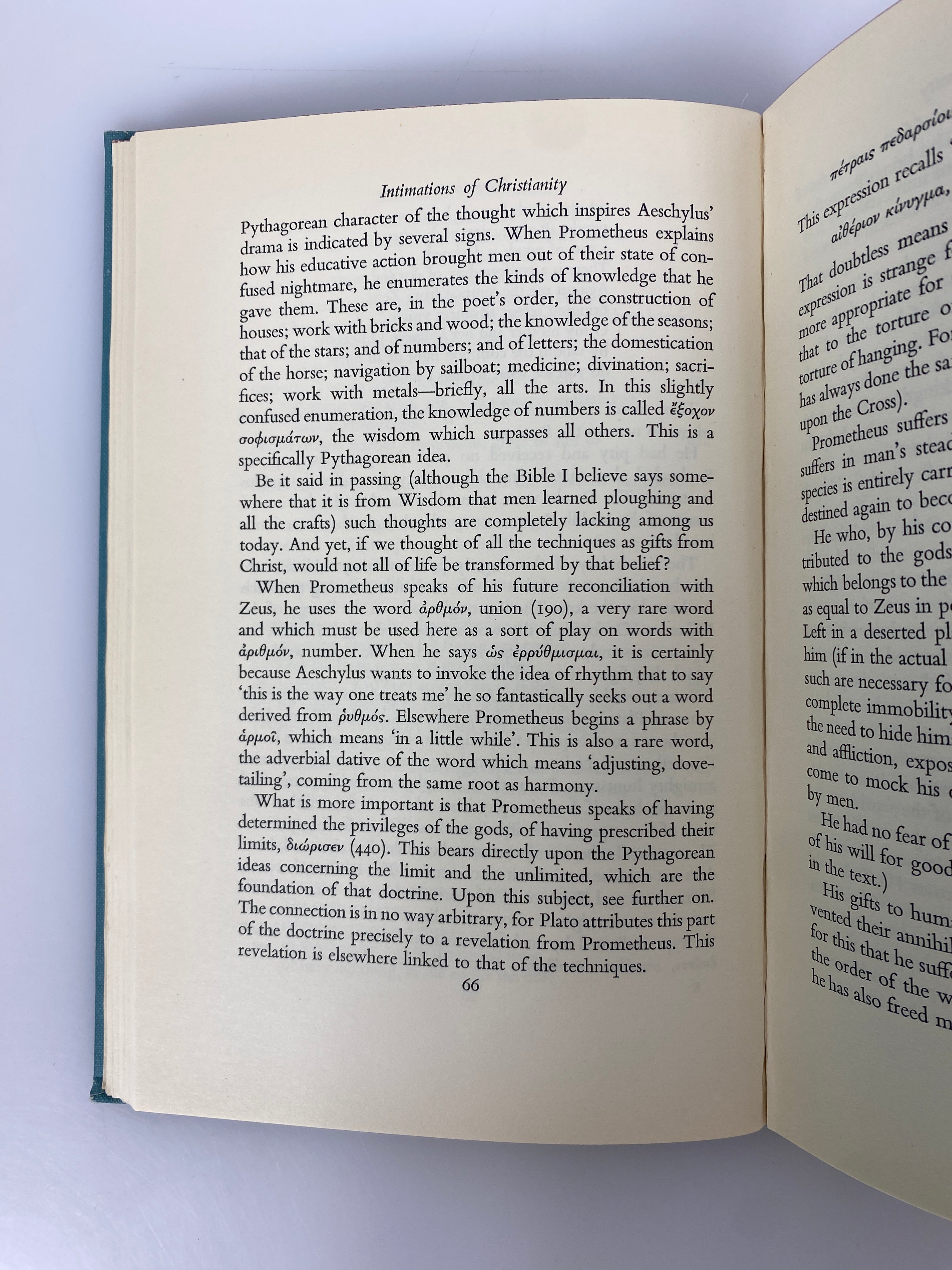 Intimations of Christianity Among the Ancient Greeks Simone Weil 1957 Ex-Library