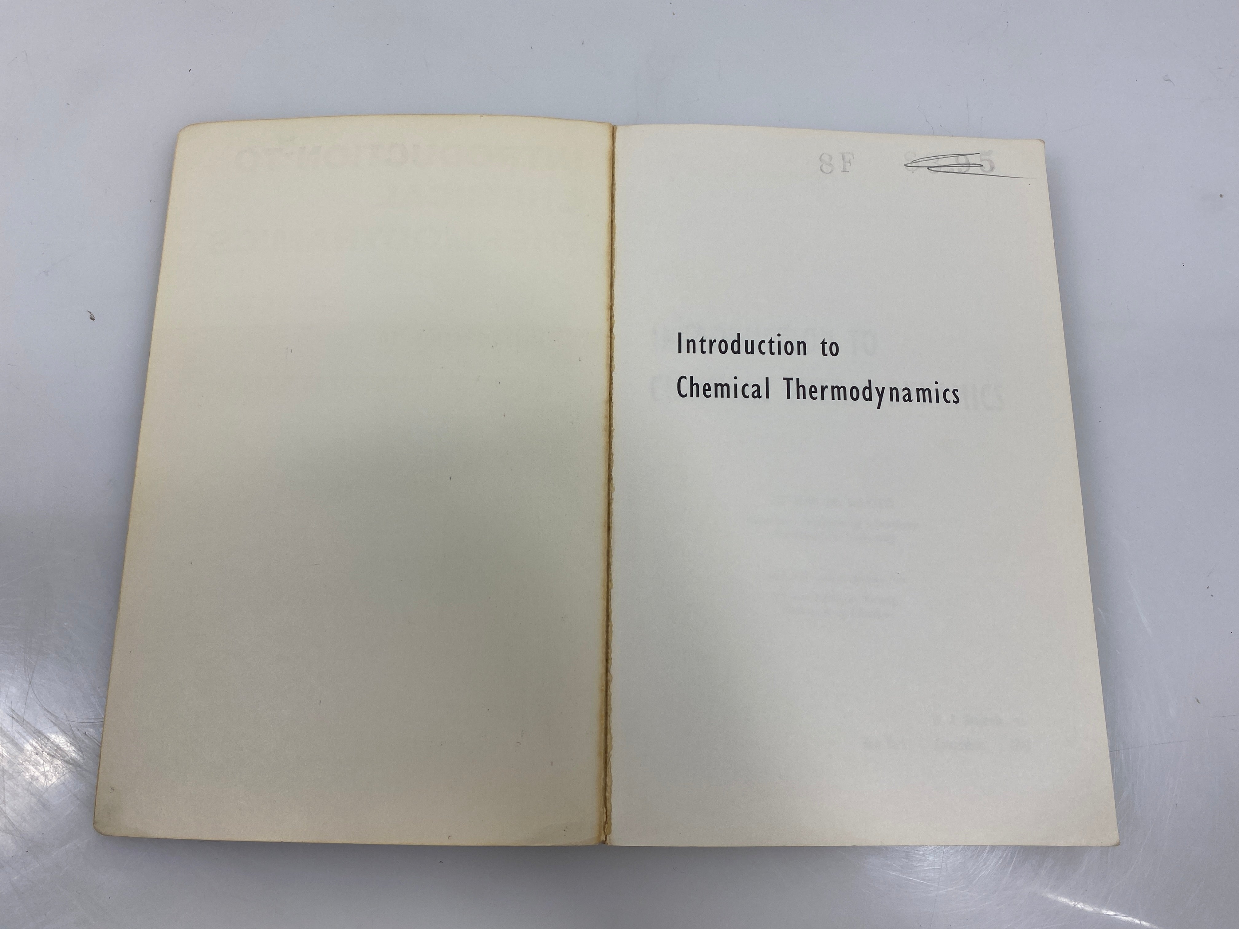 Introduction to Chemical Thermodynamics by Klotz 1964 SC
